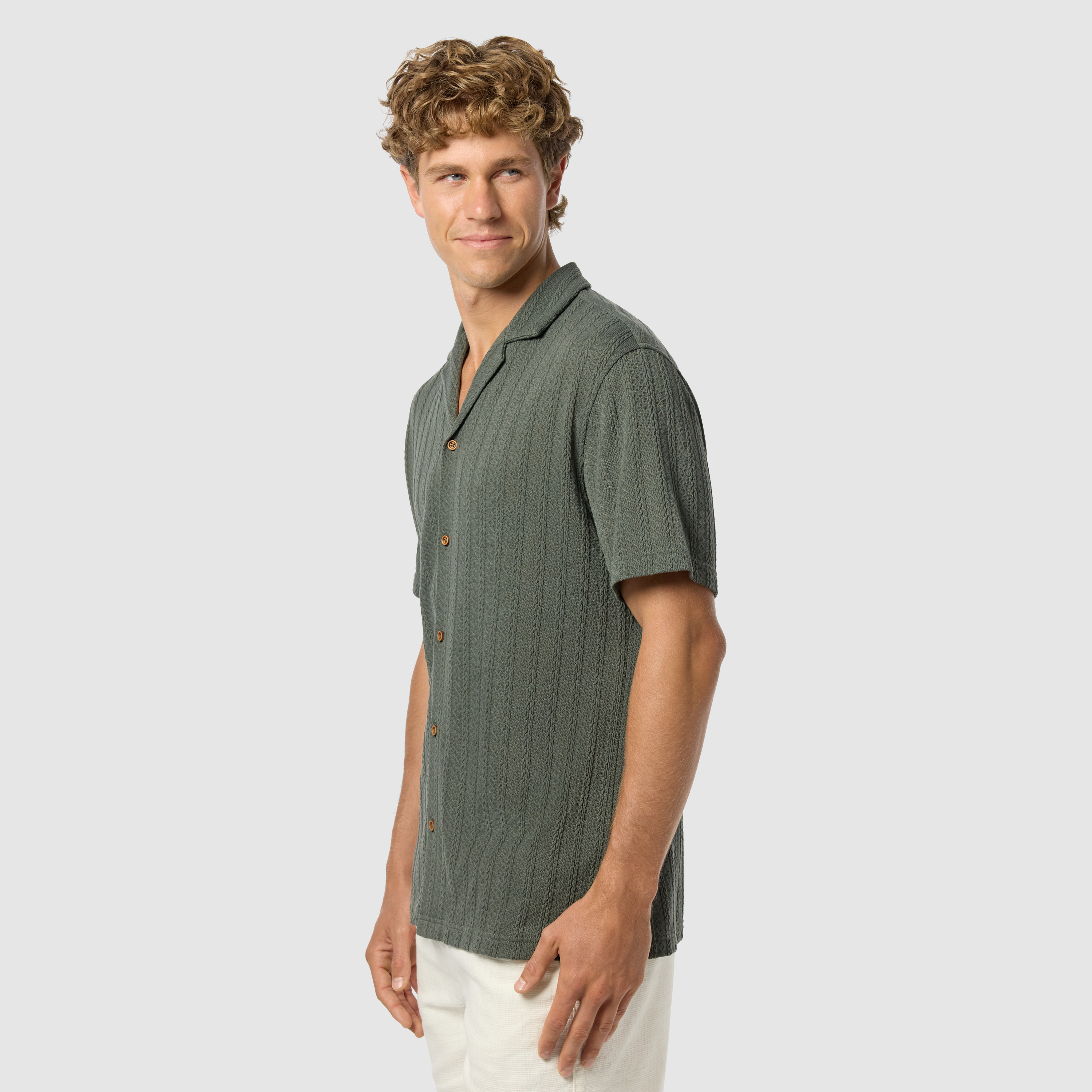 Military Bromley Stretch Knitted Short Sleeve Shirt