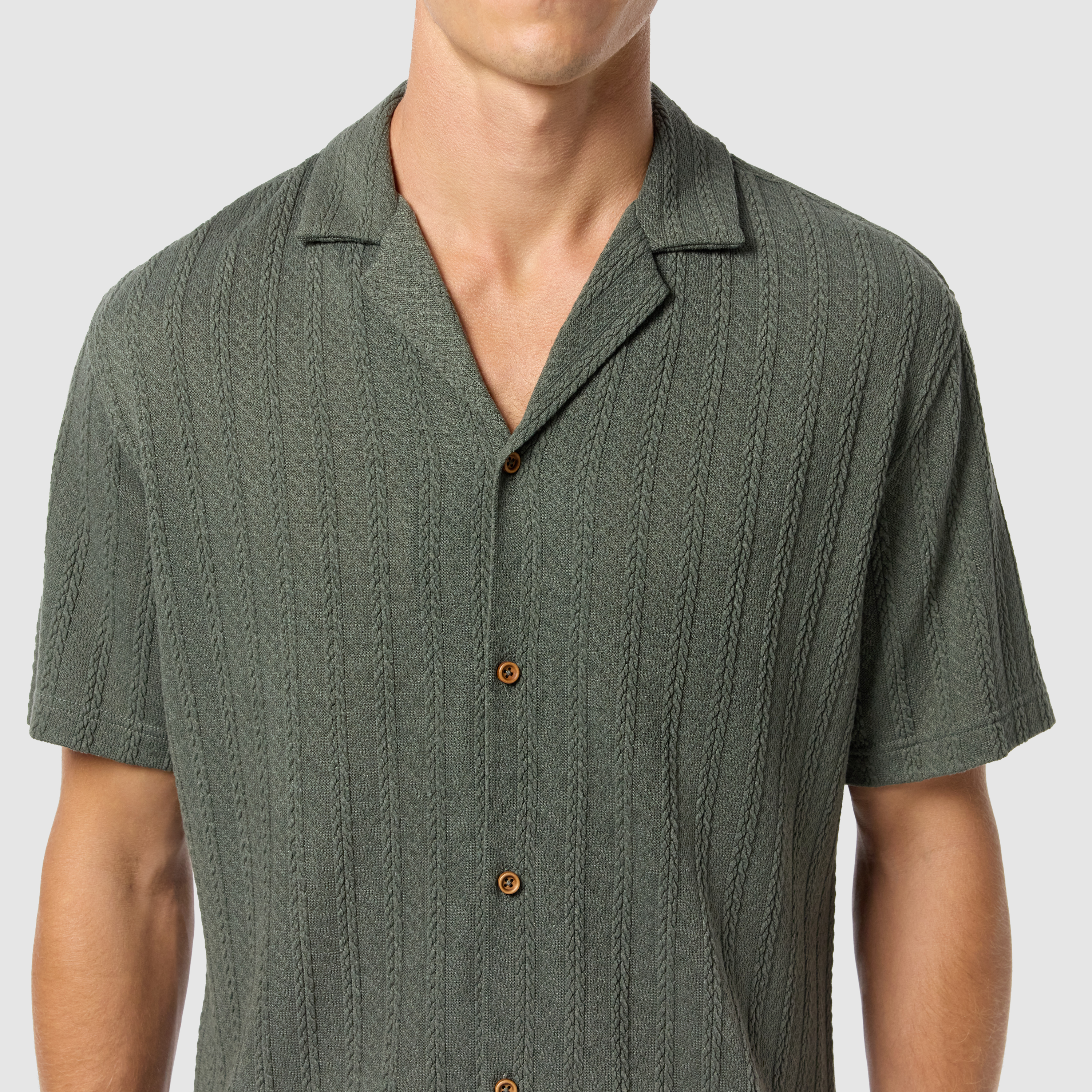 Military Bromley Stretch Knitted Short Sleeve Shirt
