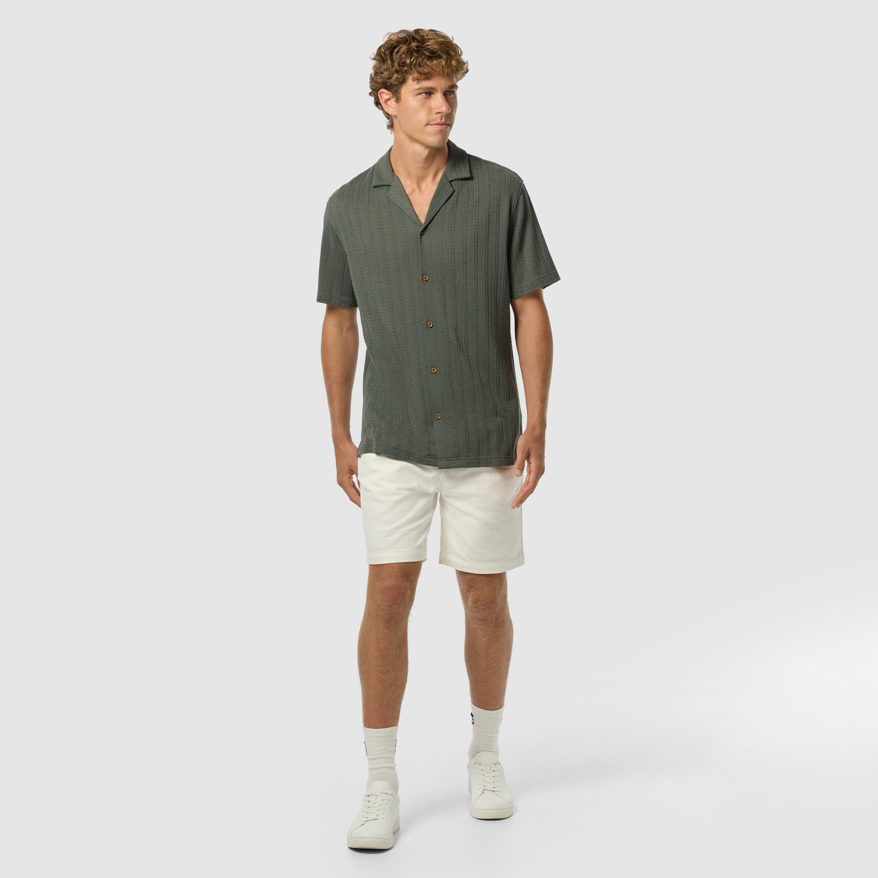 Military Bromley Stretch Knitted Short Sleeve Shirt