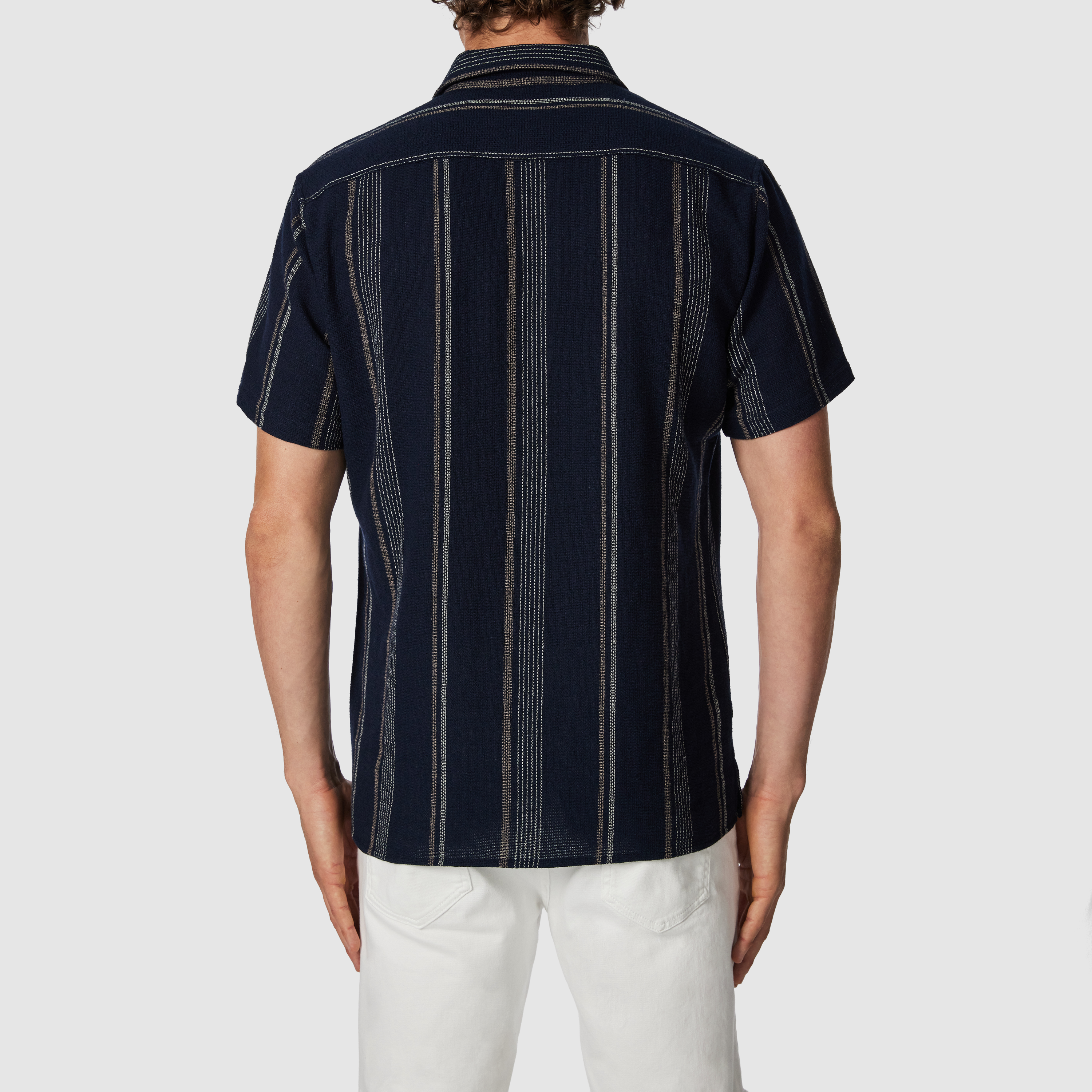 Shaun Textured Stripe Short Sleeve Shirt