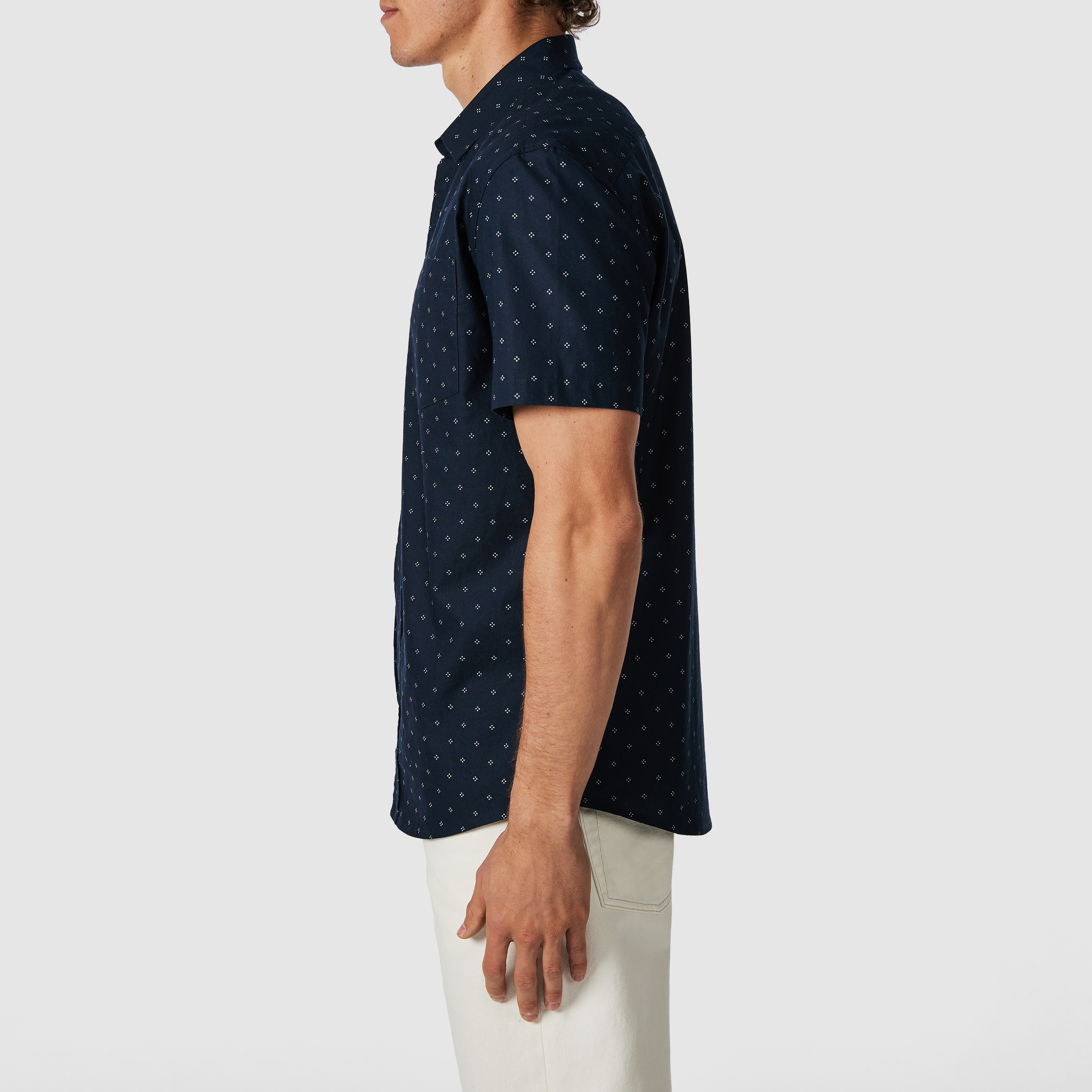 Sackville Geo Cotton Oxford Short Sleeve Shirt