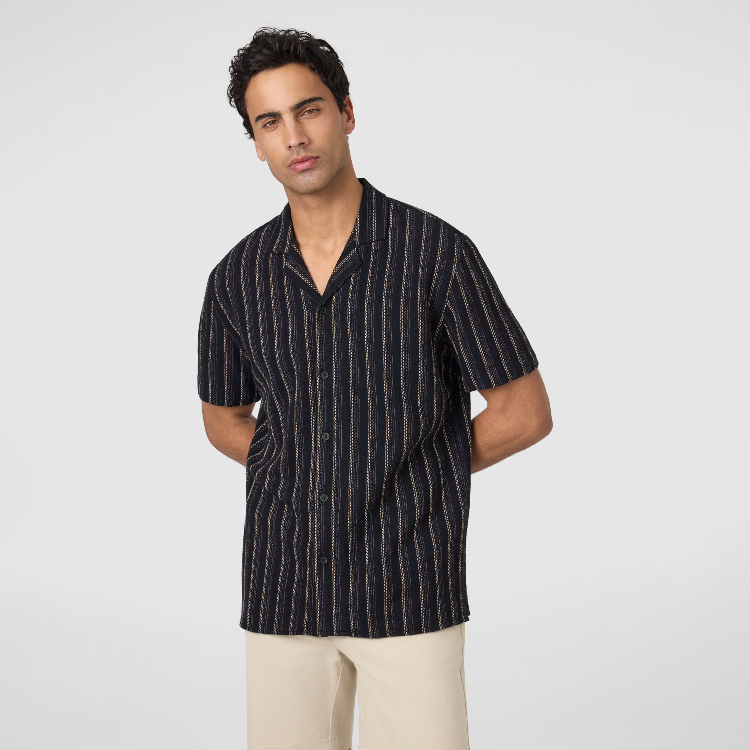 Dunes Stripe Cotton Short Sleeve Shirt