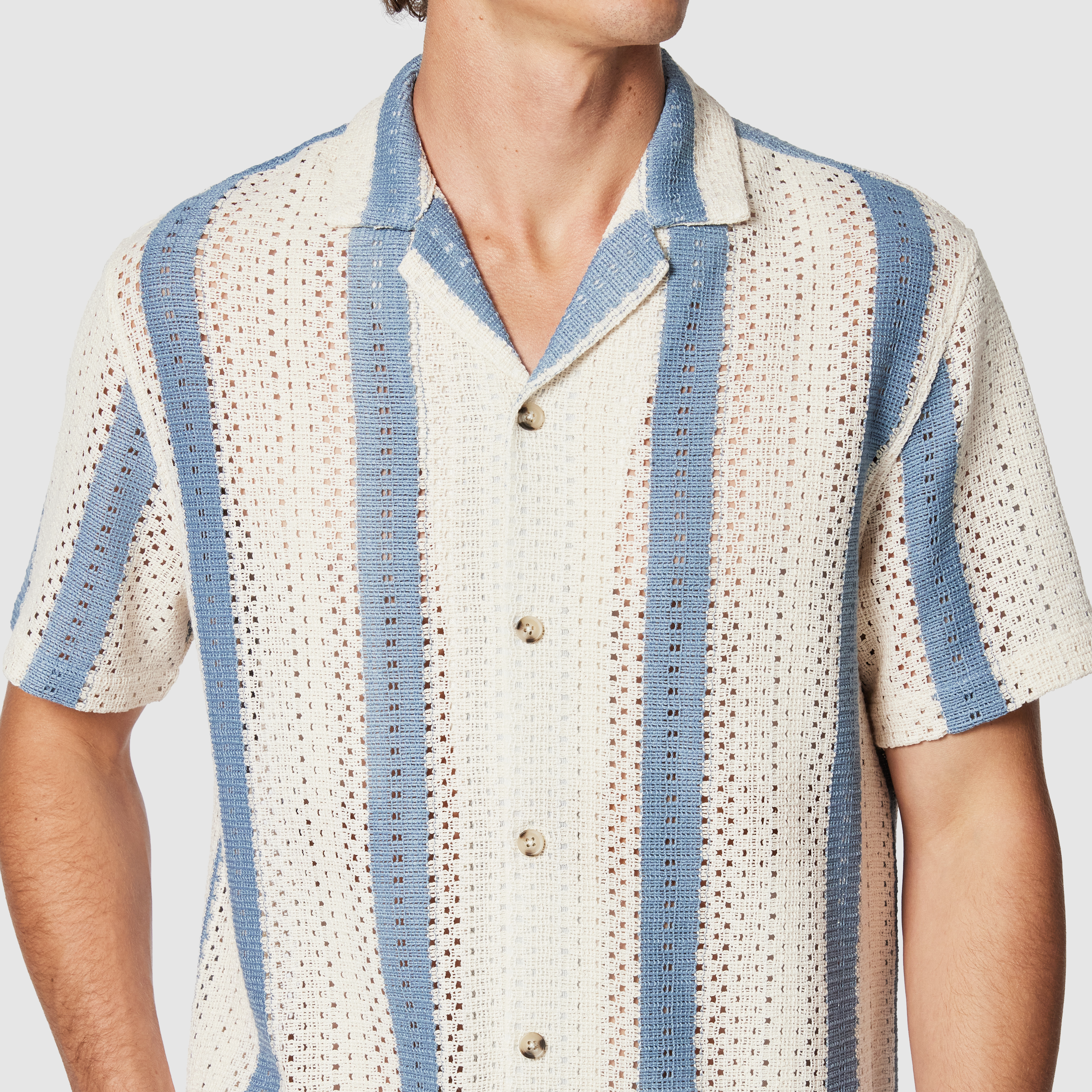 Rocky Stripe Textured Short Sleeve Shirt