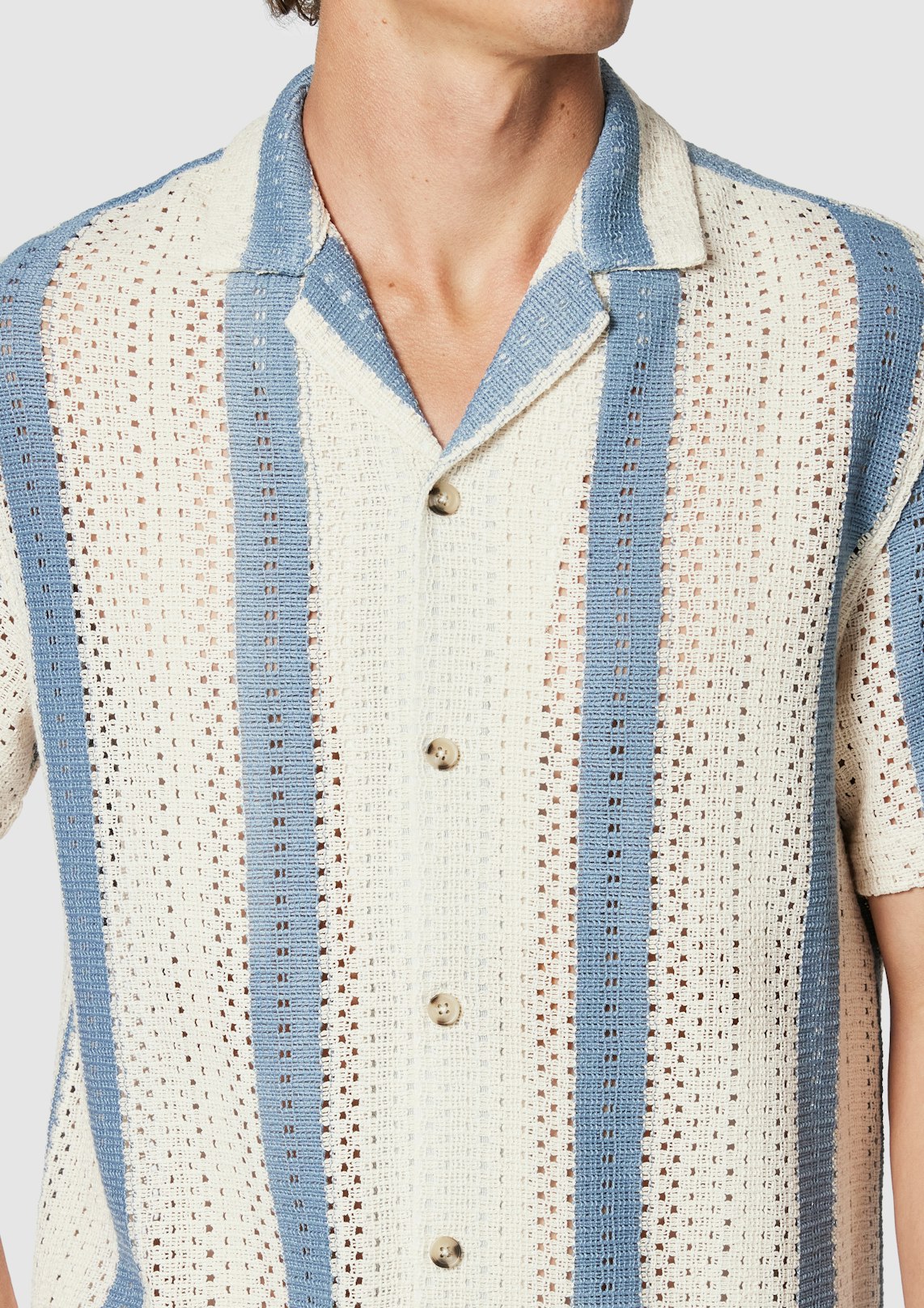 Rocky Stripe Textured Short Sleeve Shirt
