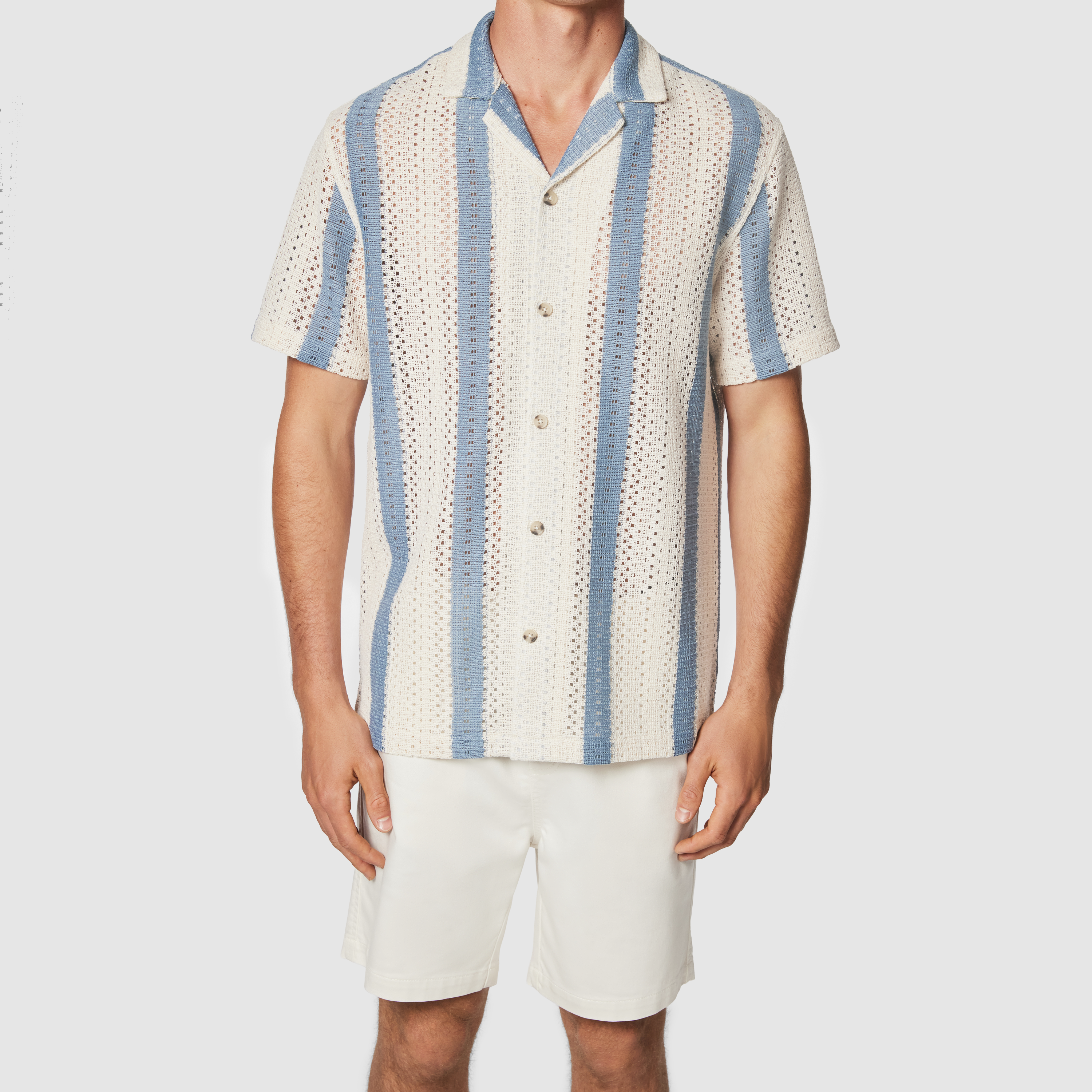 Rocky Stripe Textured Short Sleeve Shirt