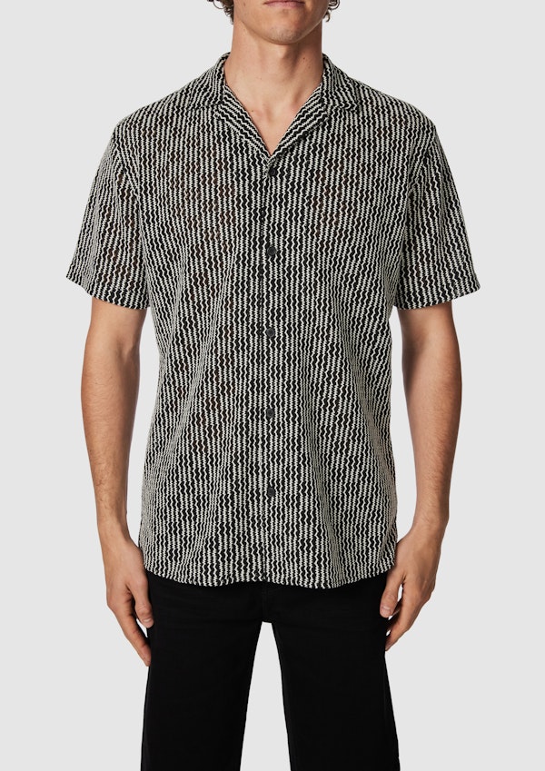 Black Bayswater Textured Short Sleeve Shirt