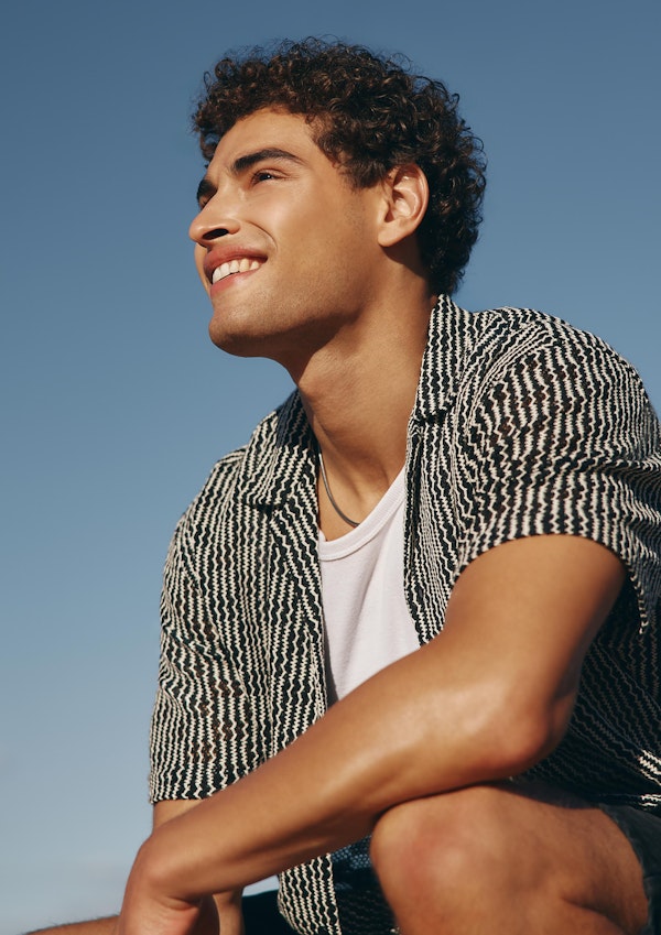 Black Bayswater Textured Short Sleeve Shirt