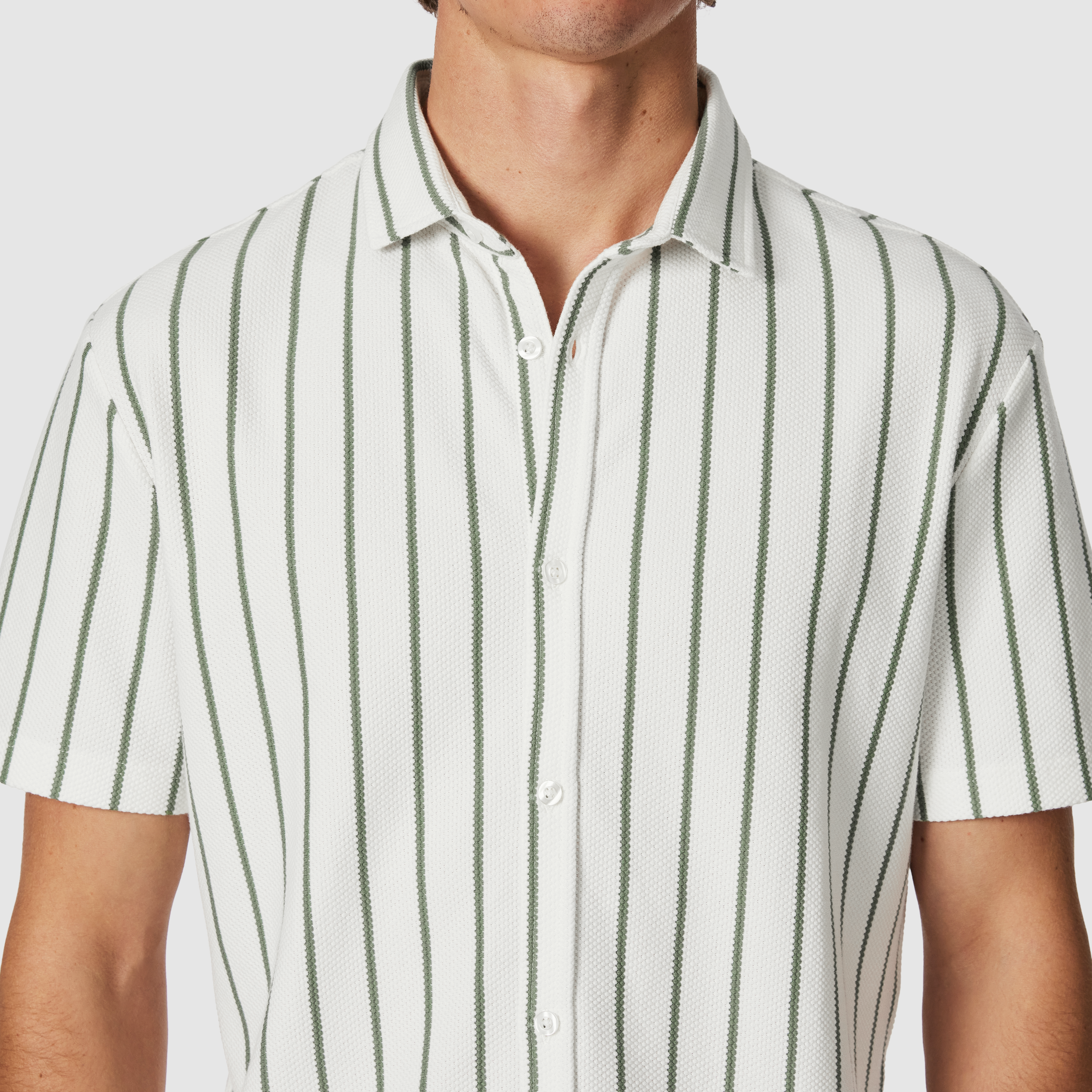 Medford Stripe Textured Short Sleeve Shirt