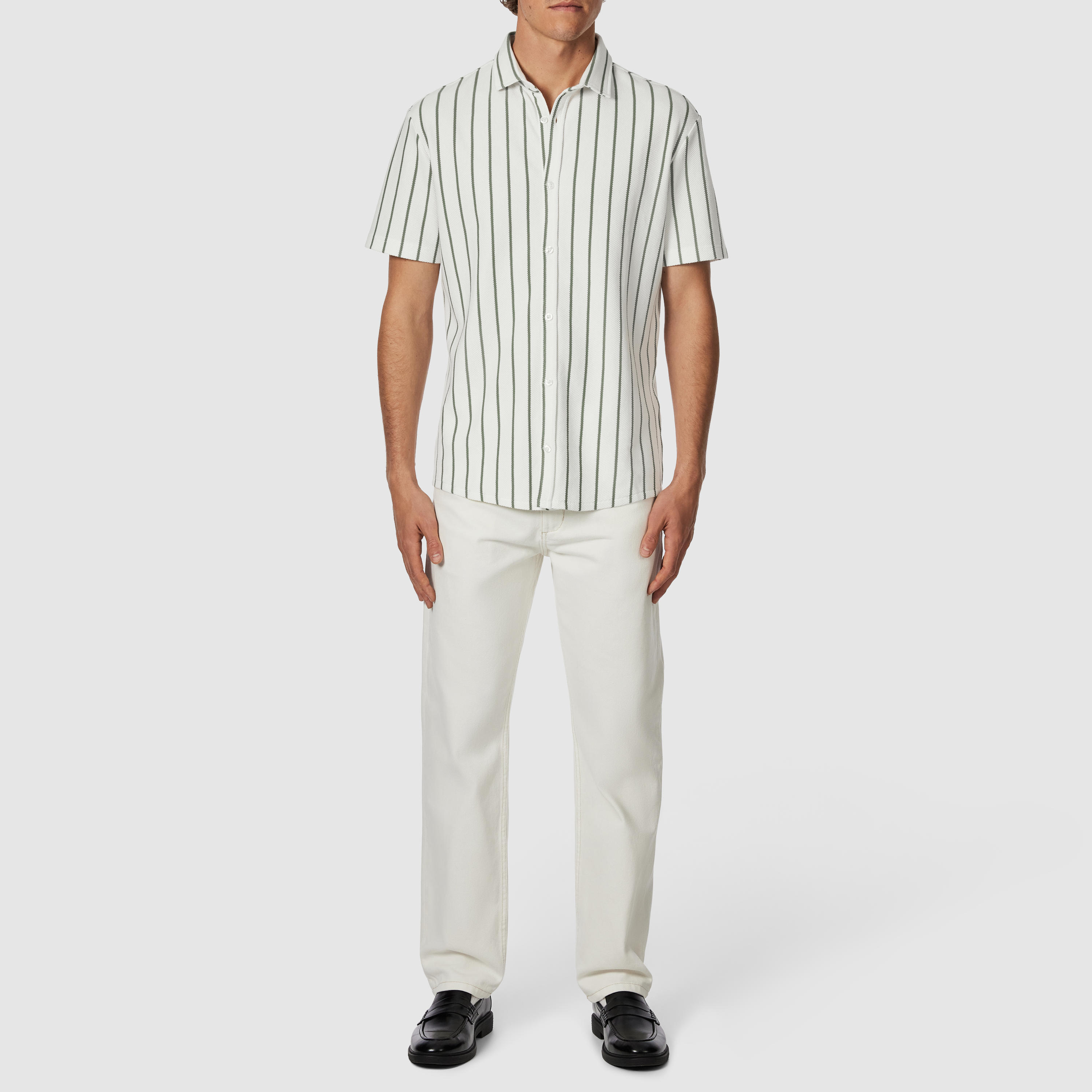 Medford Stripe Textured Short Sleeve Shirt