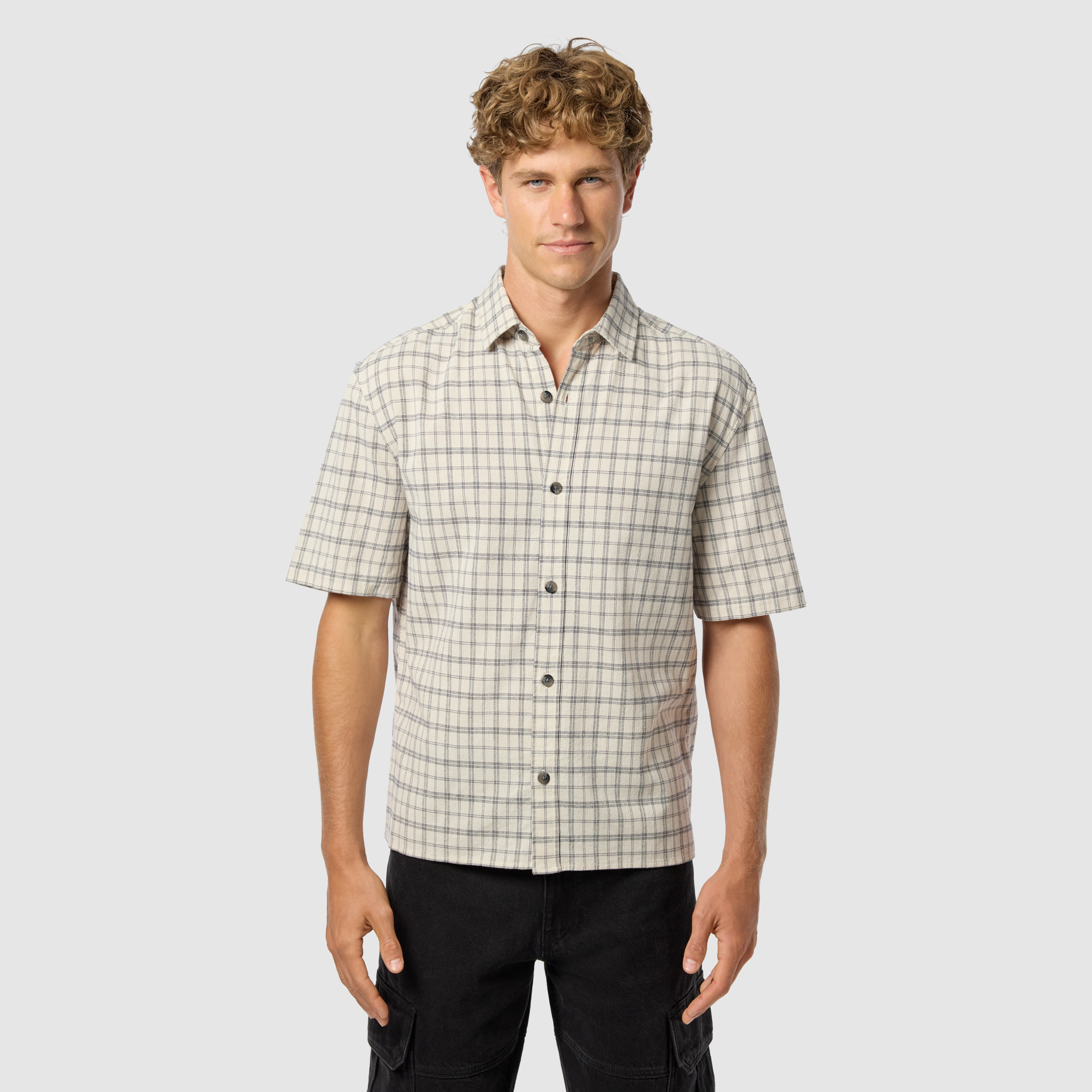 Clay Check Boxy Fit Short Sleeve Shirt
