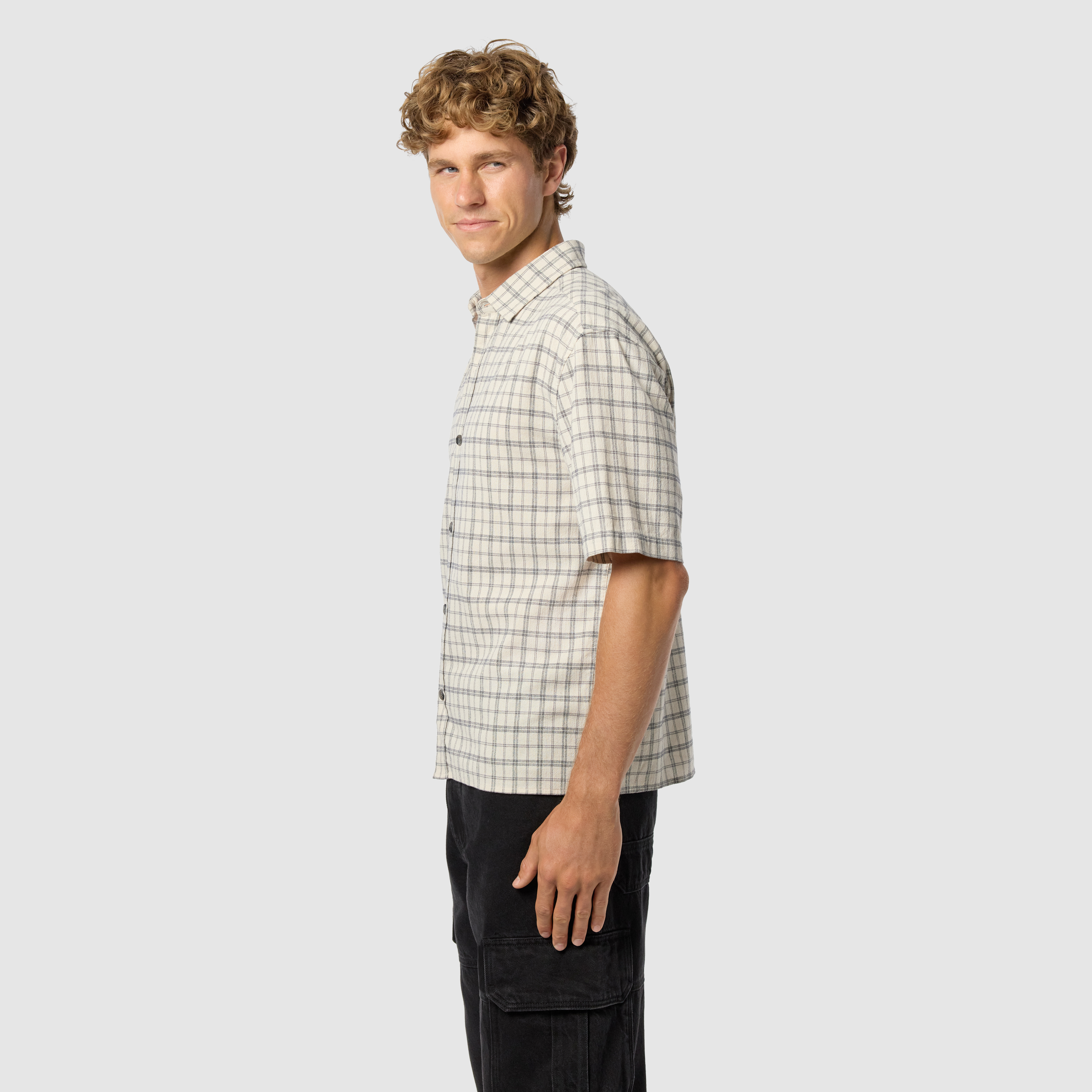 Clay Check Boxy Fit Short Sleeve Shirt