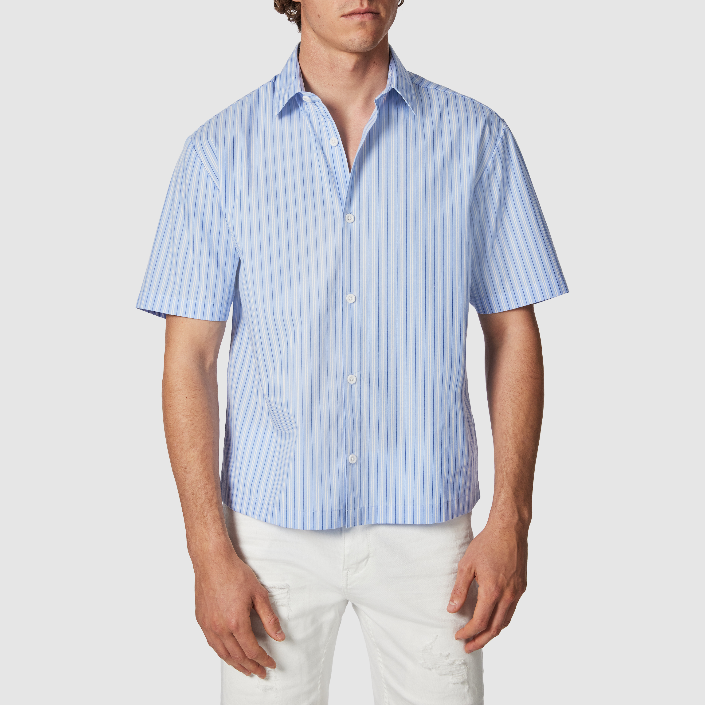 Benny Stripe Boxy Fit Short Sleeve Shirt