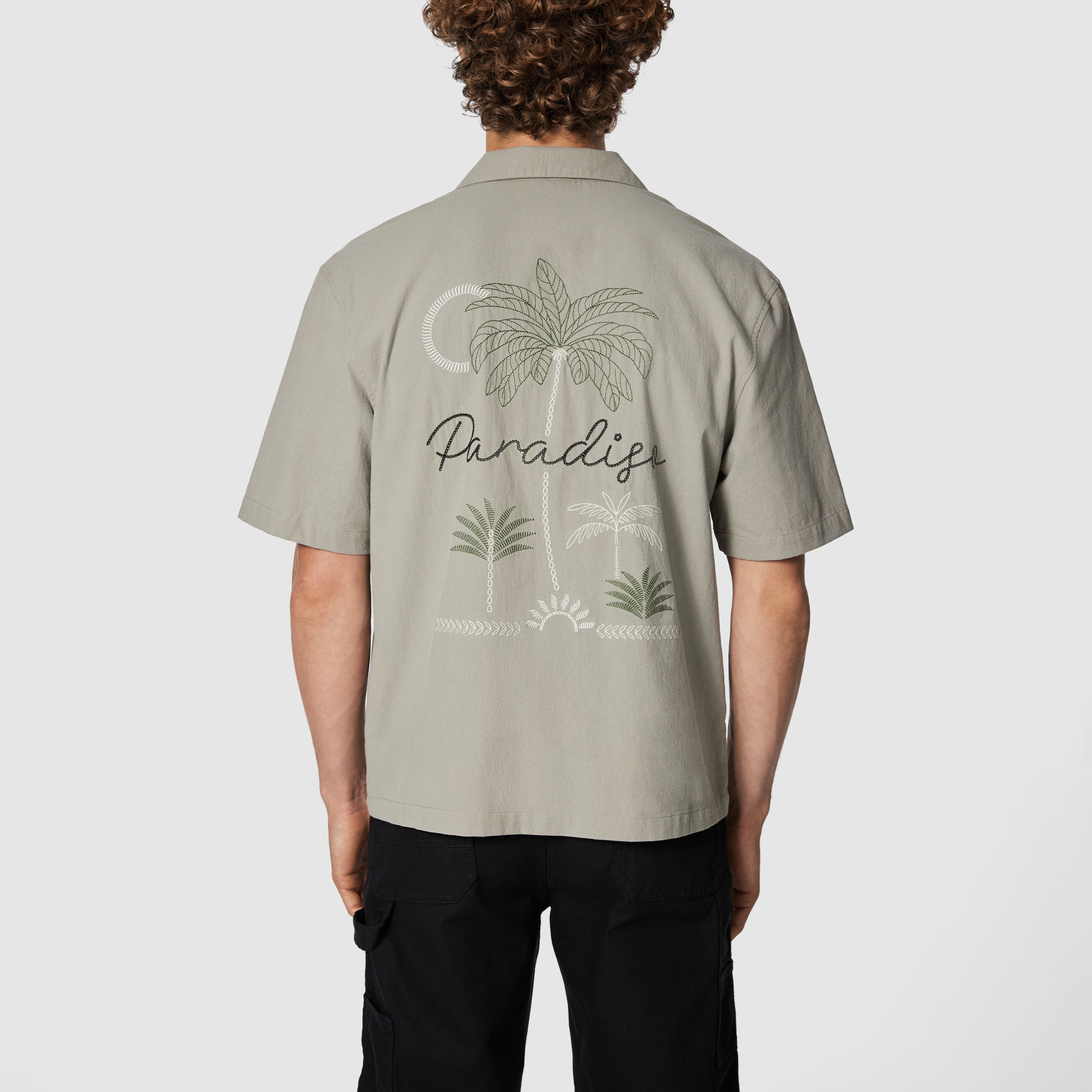 Panama Embroidery Boxy Short Sleeve Shirt