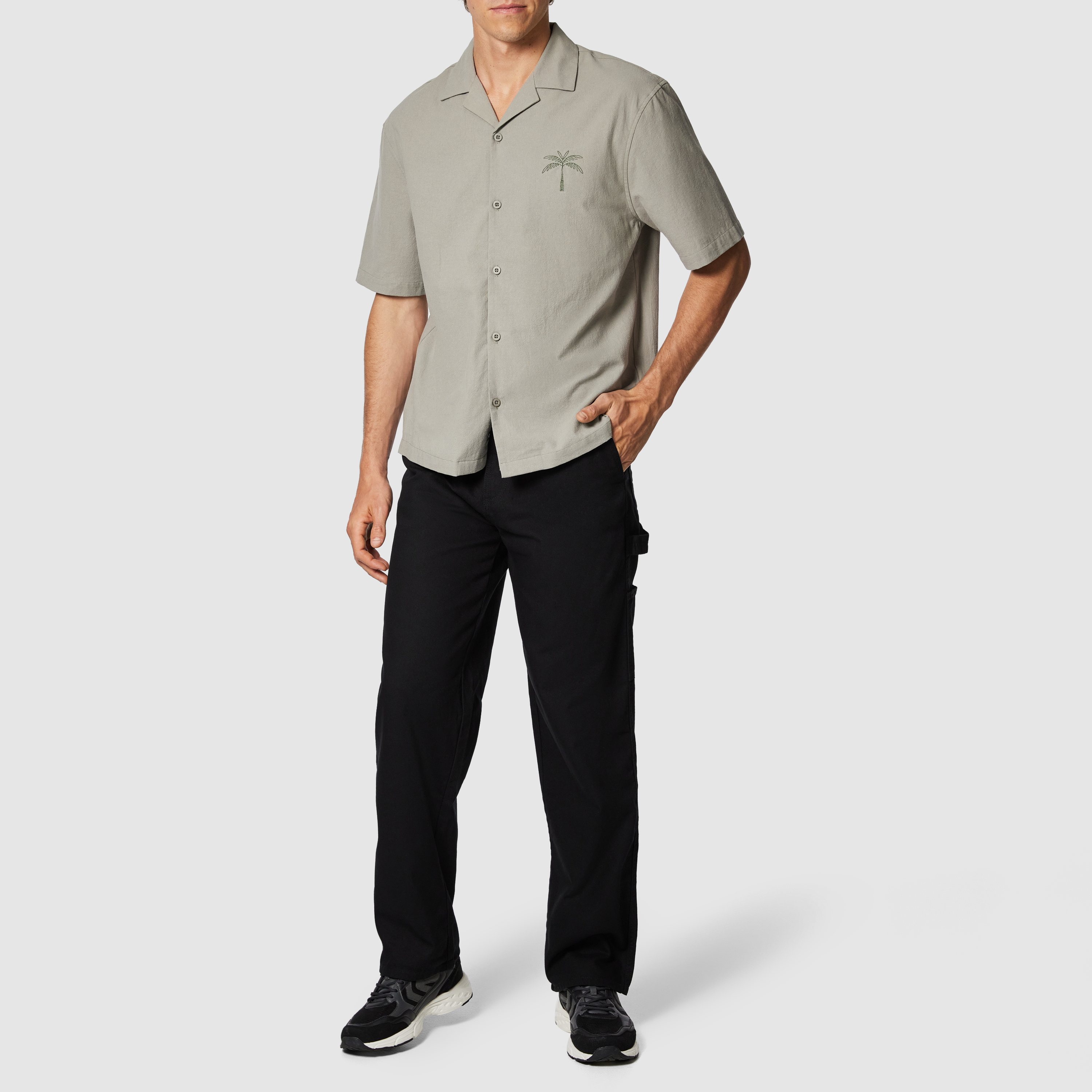 Panama Embroidery Boxy Short Sleeve Shirt