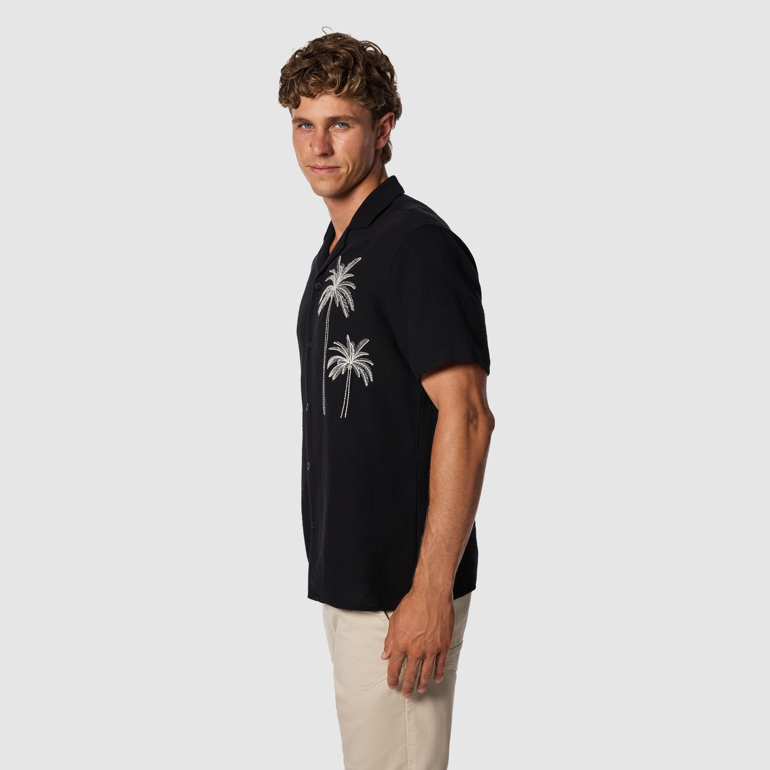 Black Palm Short Sleeve Shirt