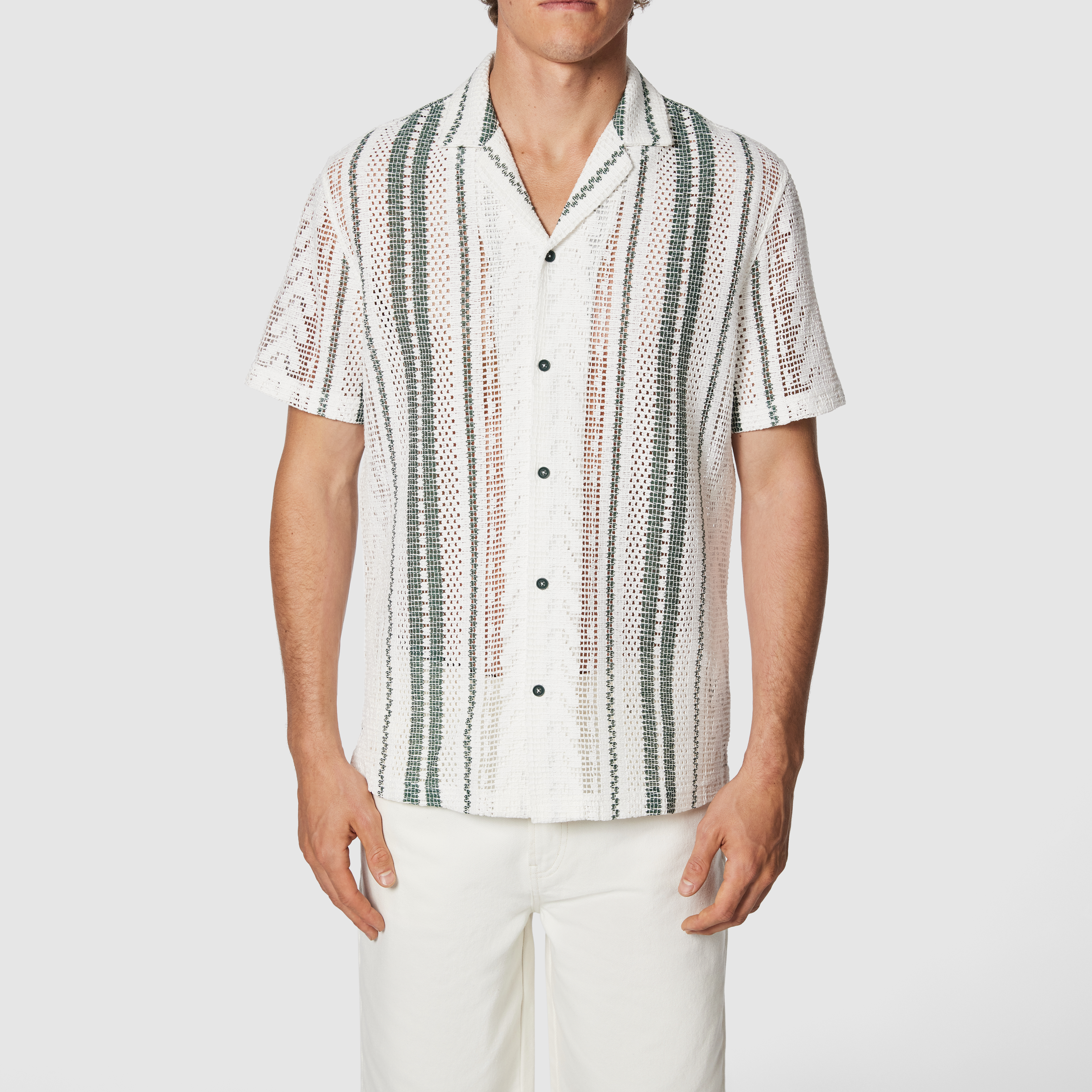 Beckett Stripe Jacquard Short Sleeve Shirt