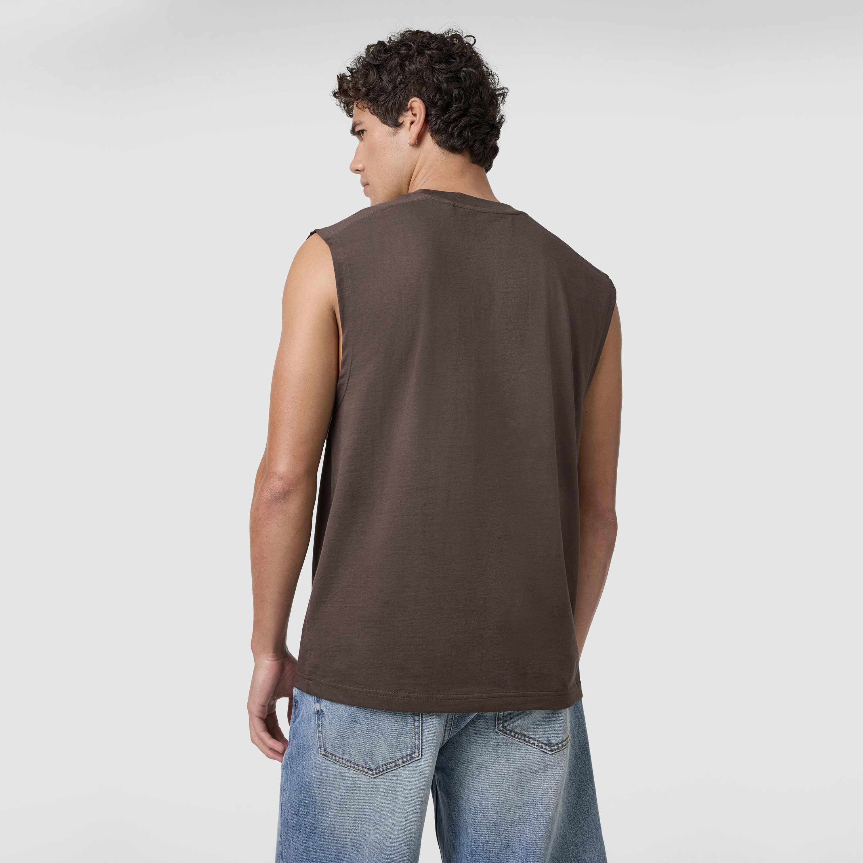 Brown Sleeveless Tee