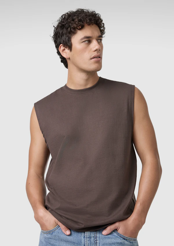 Brown Sleeveless Tee