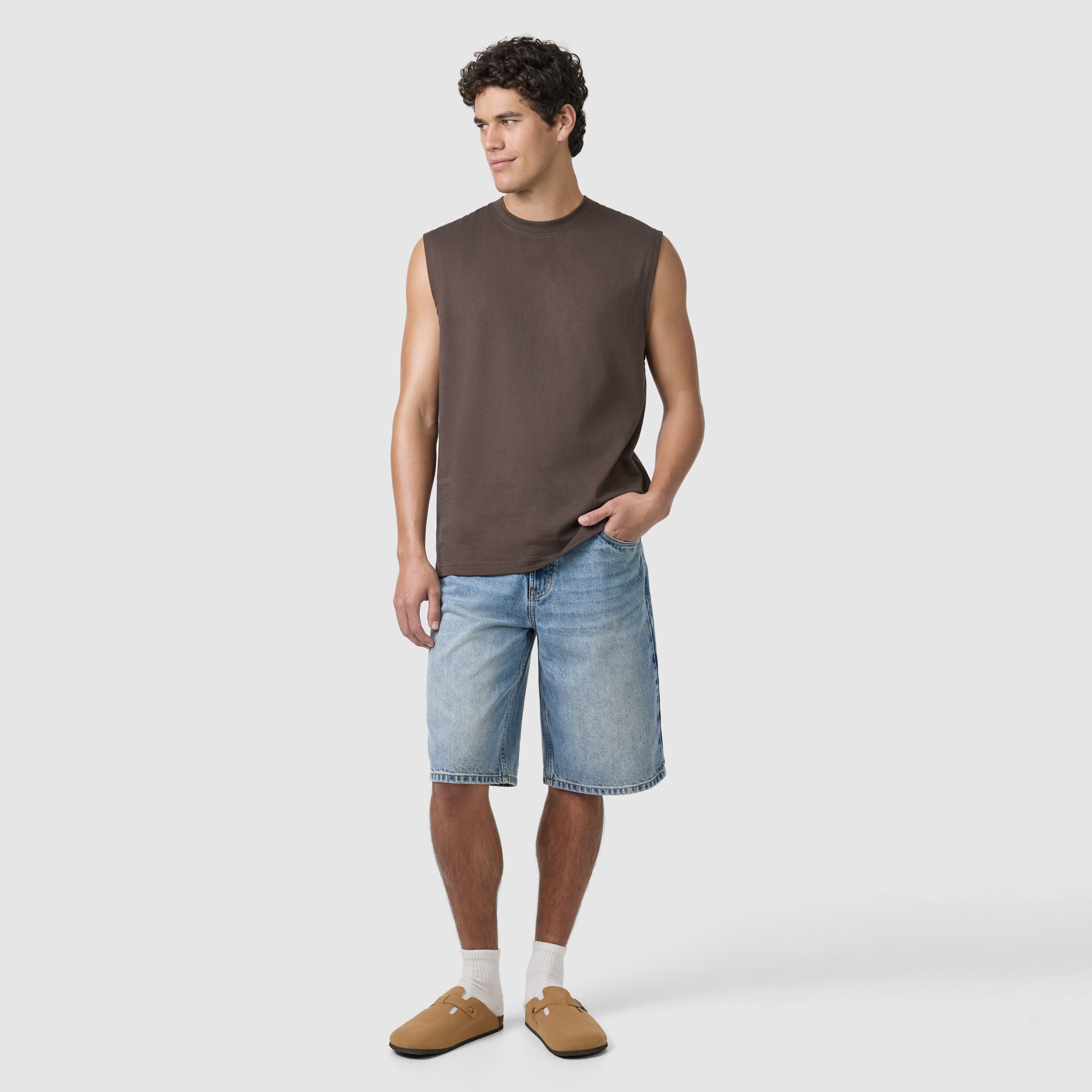 Brown Sleeveless Tee