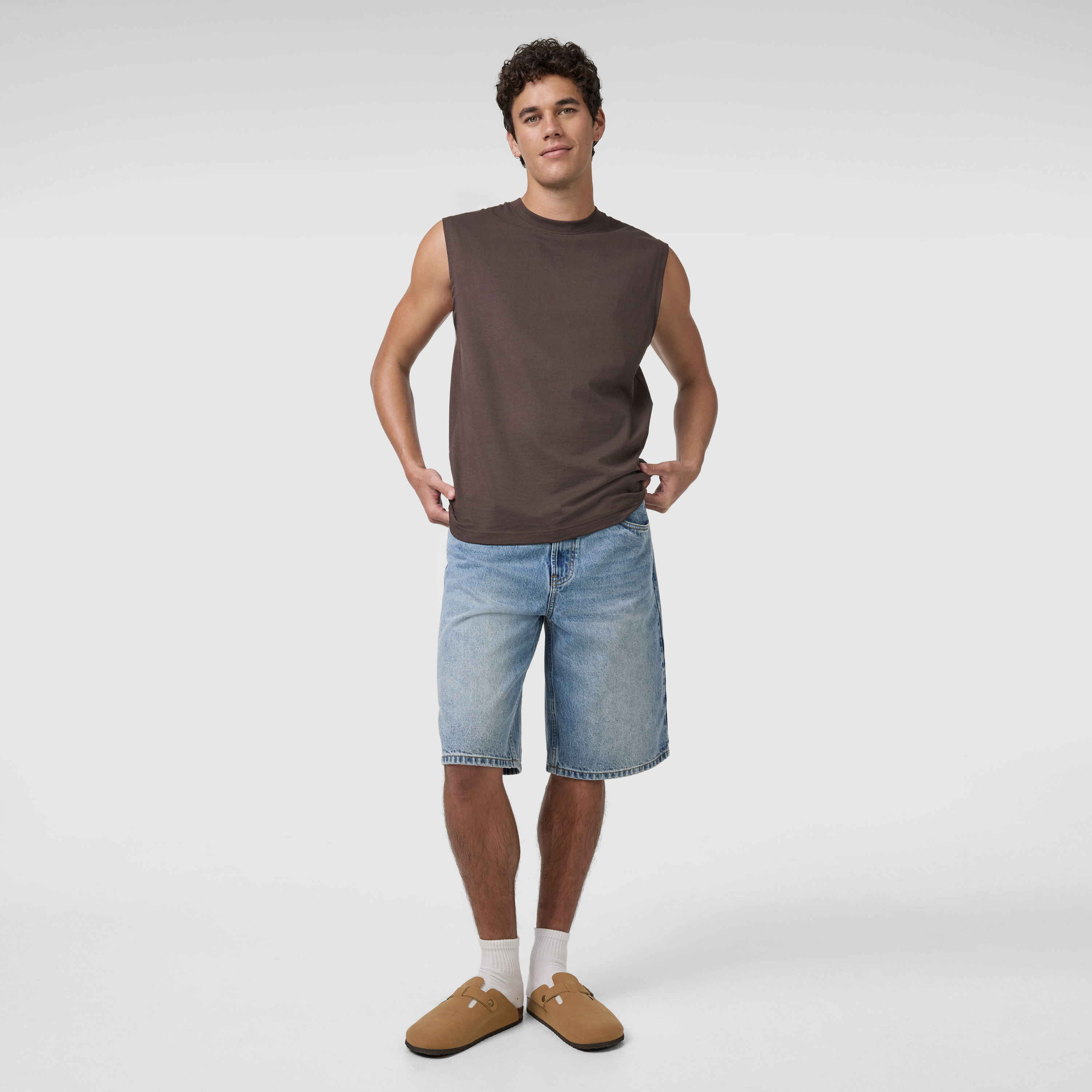 Brown Sleeveless Tee