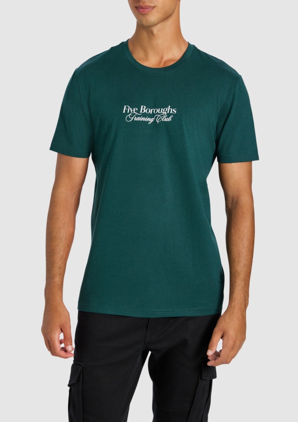 Dark Green Fisher Graphic Crew Neck Tee