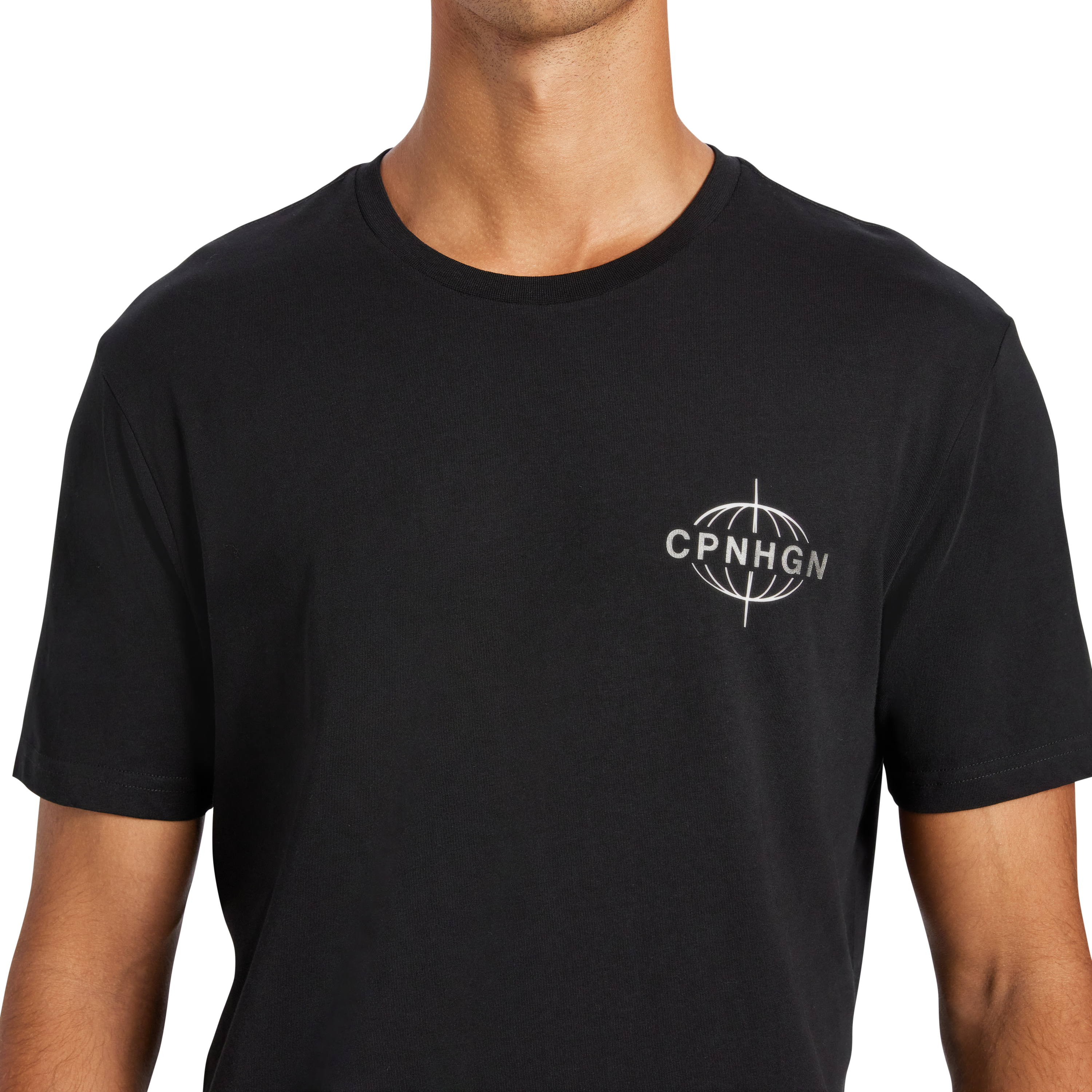 Black Chrome Graphic Longline Crew Neck Tee