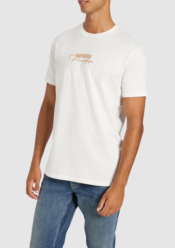 Off White Bailey Graphic Longline Crew Neck Tee
