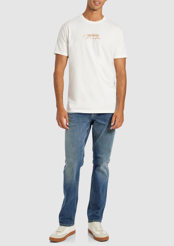 Off White Bailey Graphic Longline Crew Neck Tee