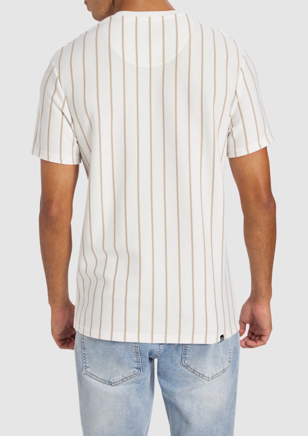 Off White Visby Stripe Crew Neck Tee