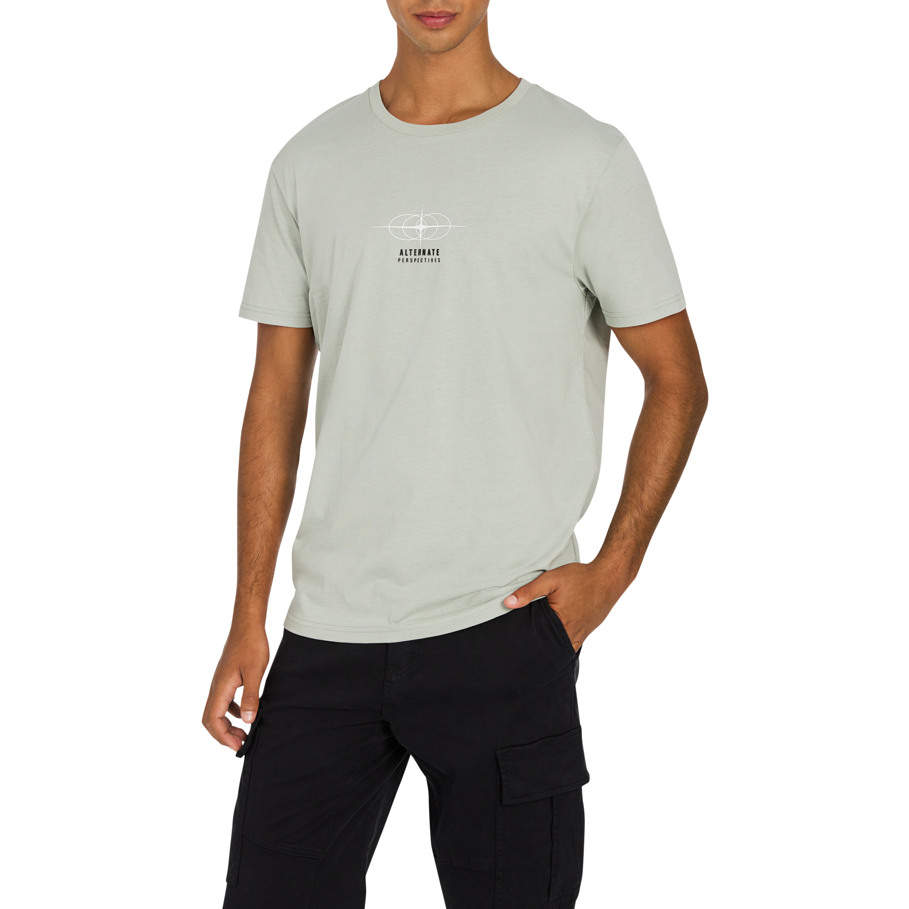 Sage Green Jesse Graphic Crew Neck Tee