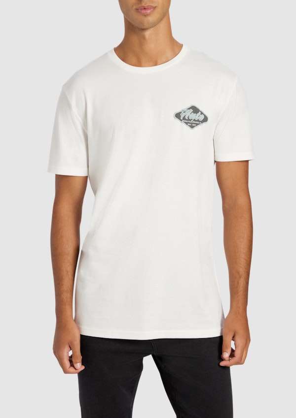 Off White Metz Graphic Longline Crew Neck Tee