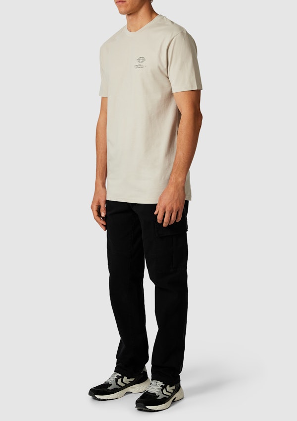 Stone Andrew Longline Graphic Crew Neck Tee