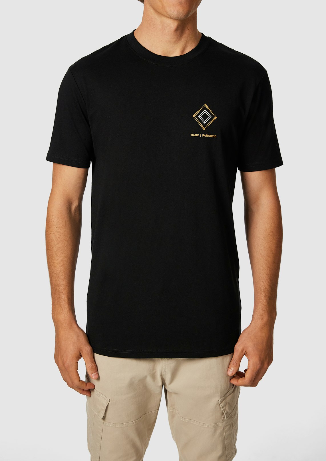 Black Bradley Longline Graphic Crew Neck Tee