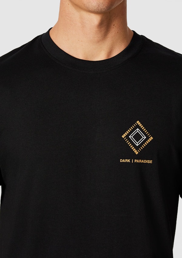 Black Bradley Longline Graphic Crew Neck Tee