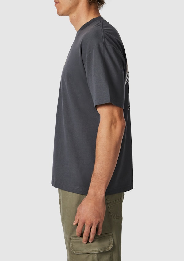 Charcoal Clinton Boxy Graphic Crew Neck Tee