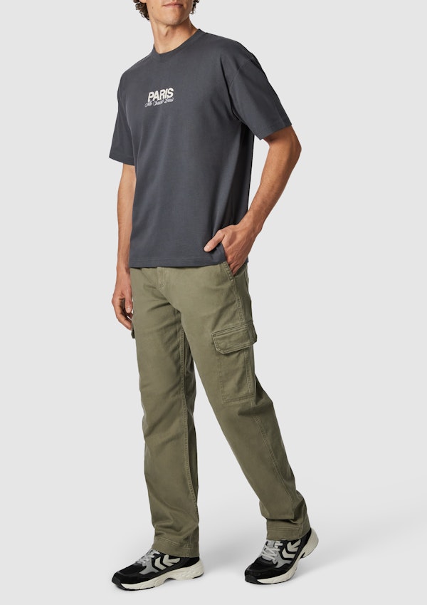 Charcoal Clinton Boxy Graphic Crew Neck Tee