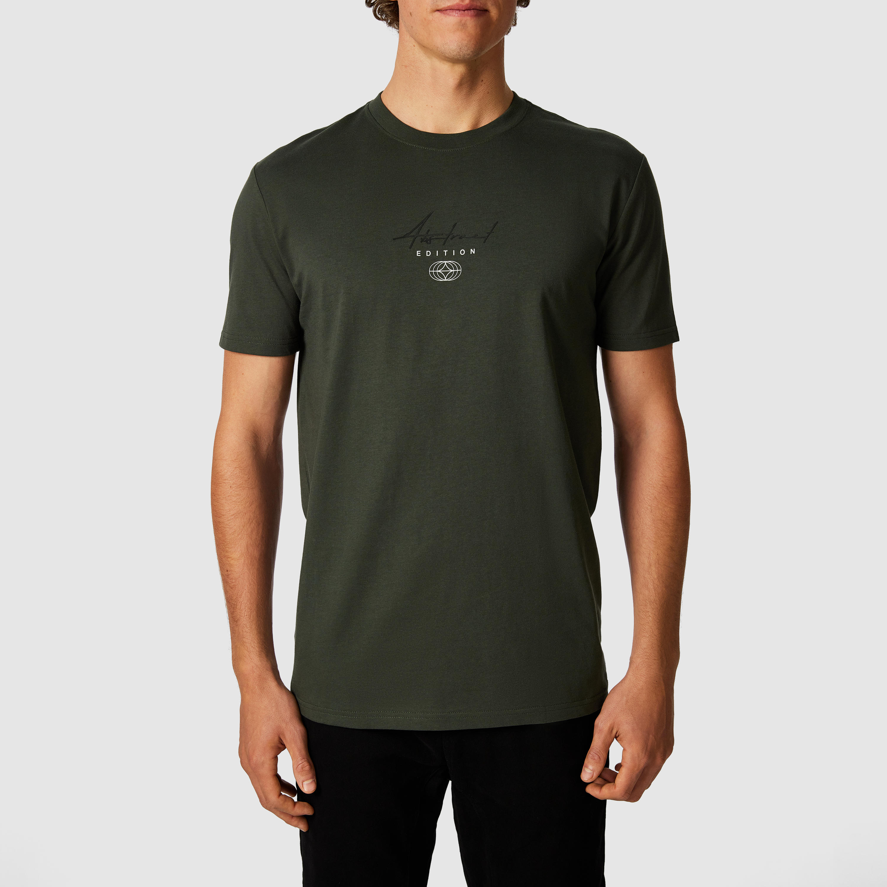 Military Green Victor Graphic Crew Neck Tee