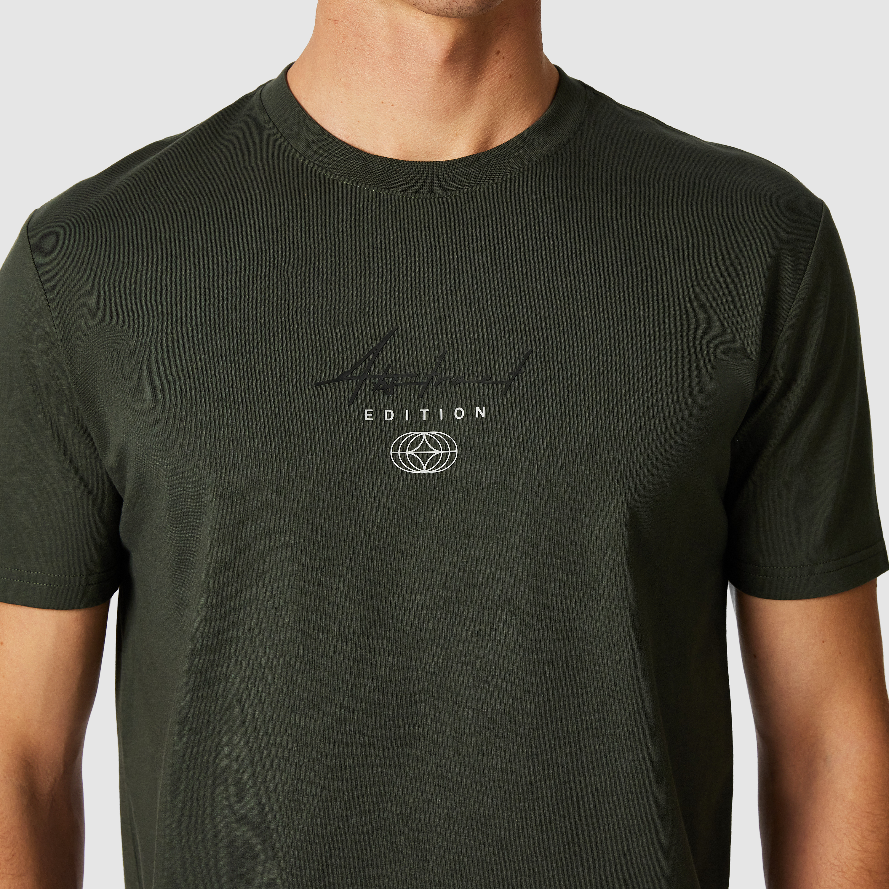 Military Green Victor Graphic Crew Neck Tee