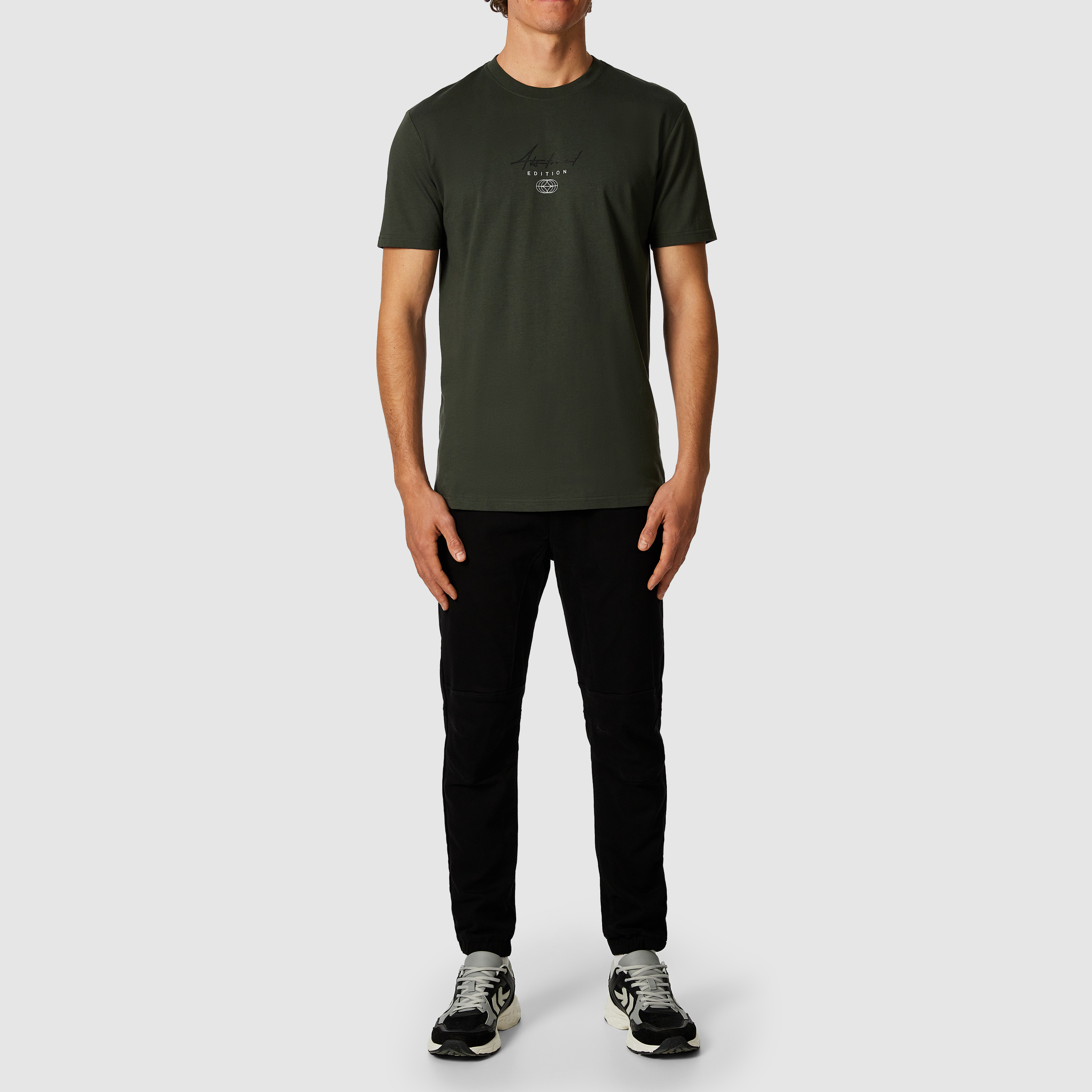 Military Green Victor Graphic Crew Neck Tee
