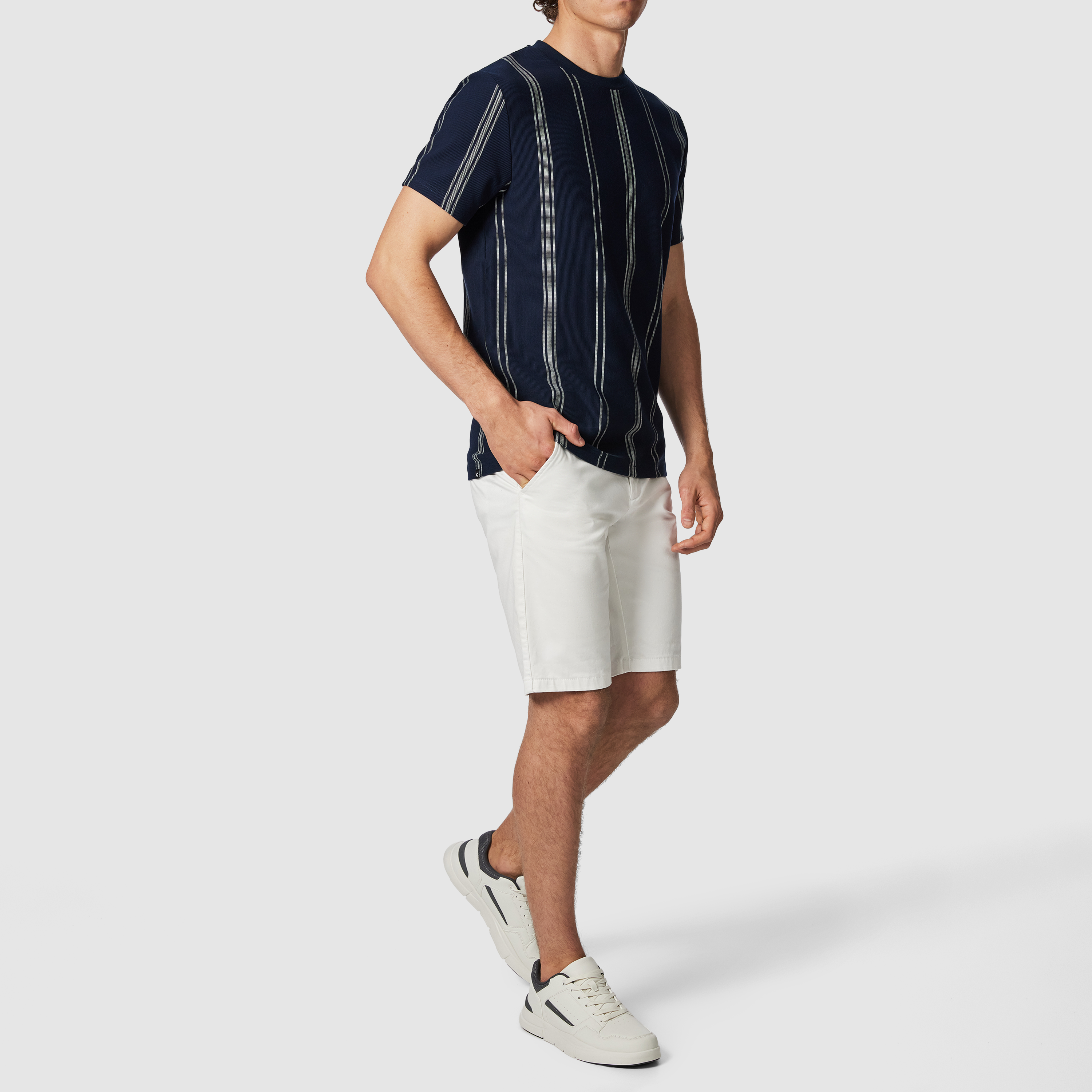 John Stripe Crew Neck Tee