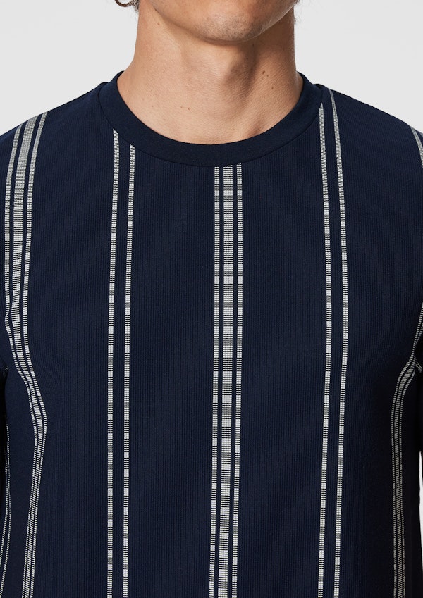 Blue John Stripe Crew Neck Tee