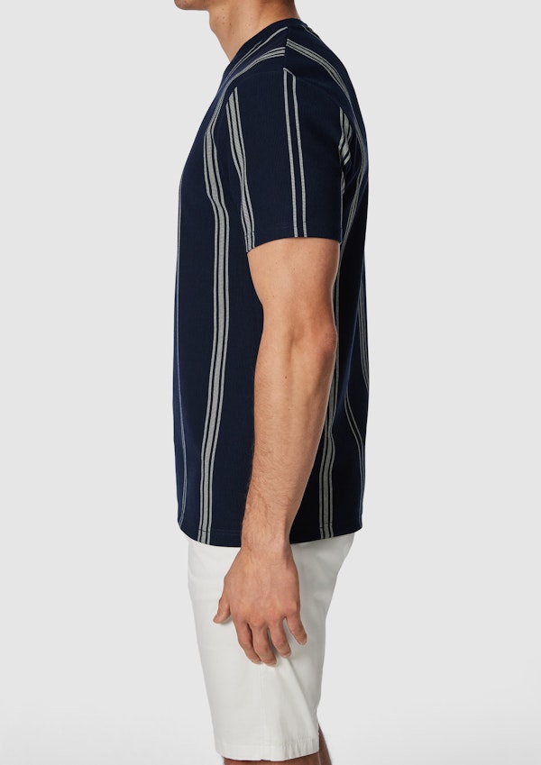 Blue John Stripe Crew Neck Tee