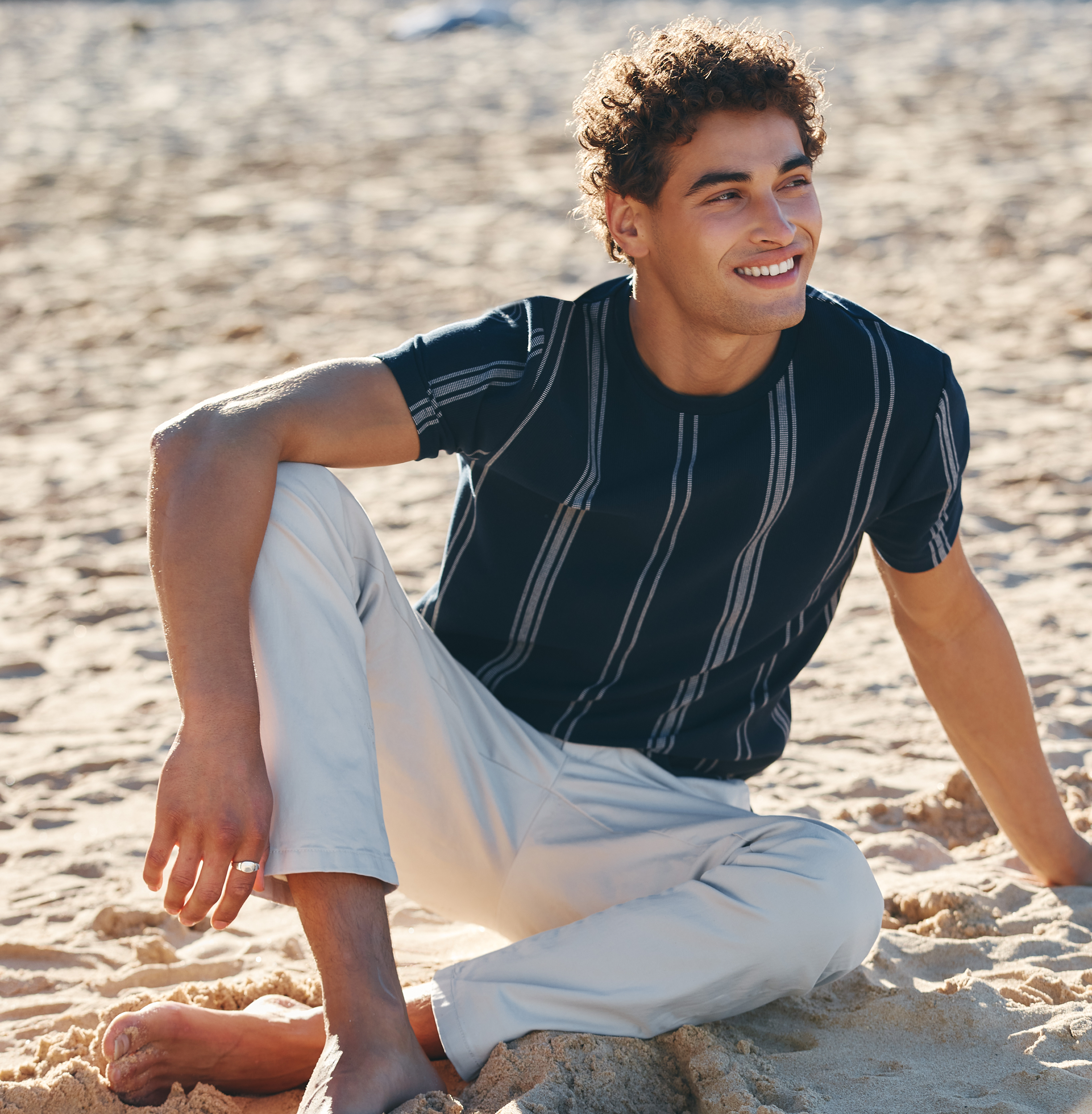 John Stripe Crew Neck Tee