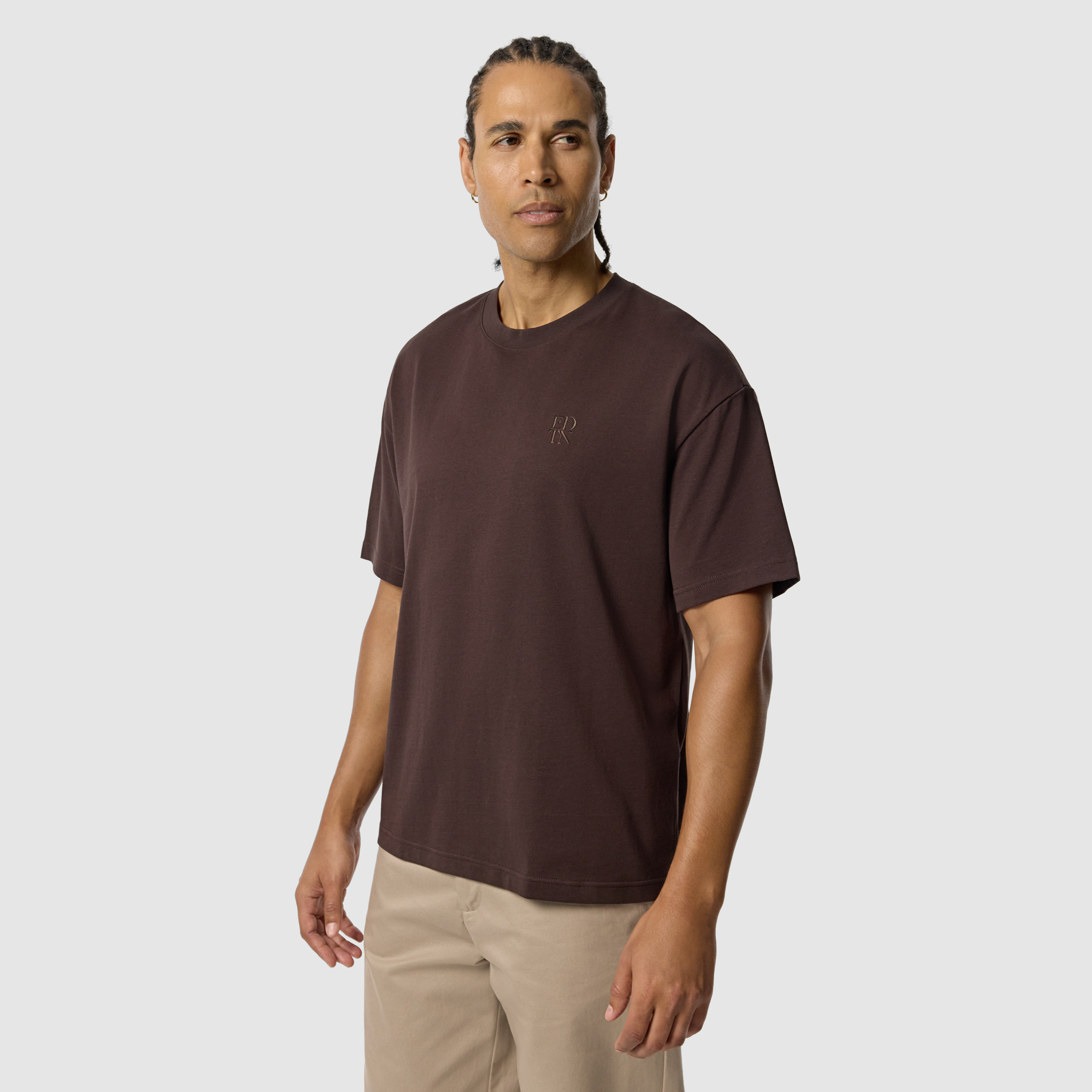 Brown Cole Boxy Crew Neck Tee