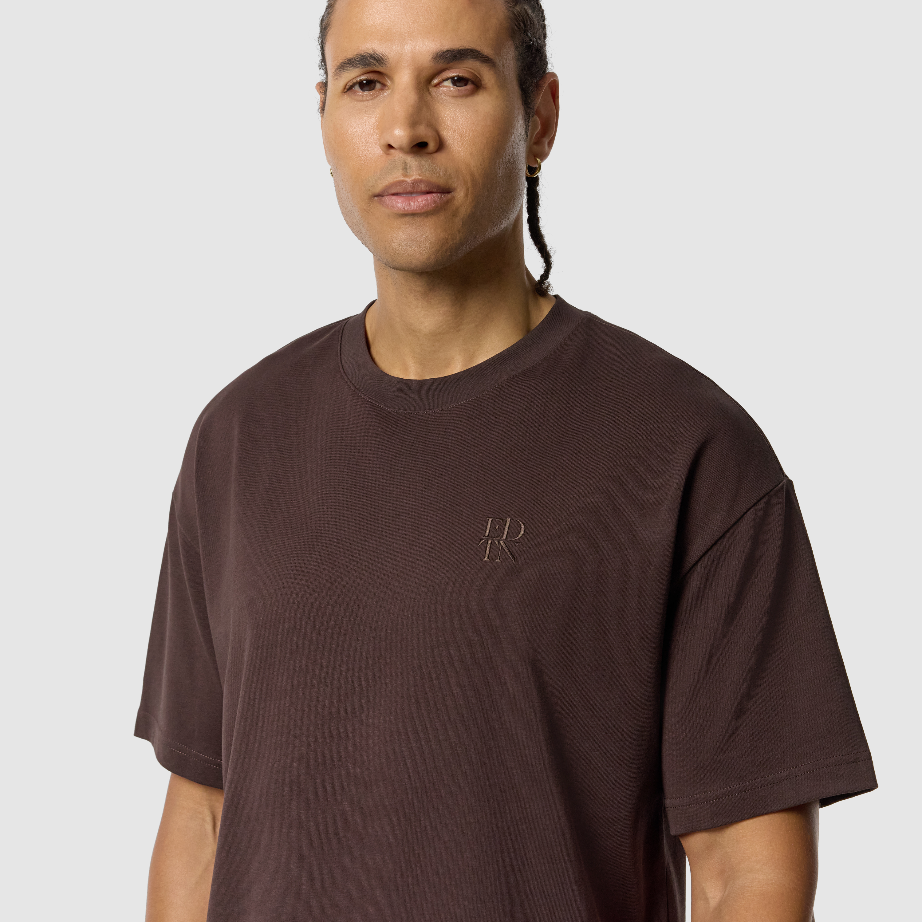 Brown Cole Boxy Crew Neck Tee