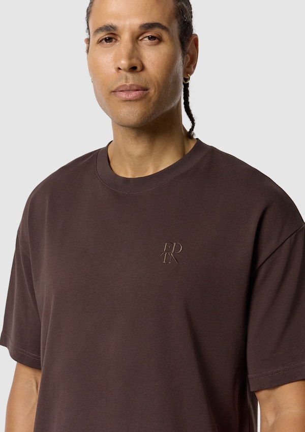 Brown Cole Boxy Crew Neck Tee