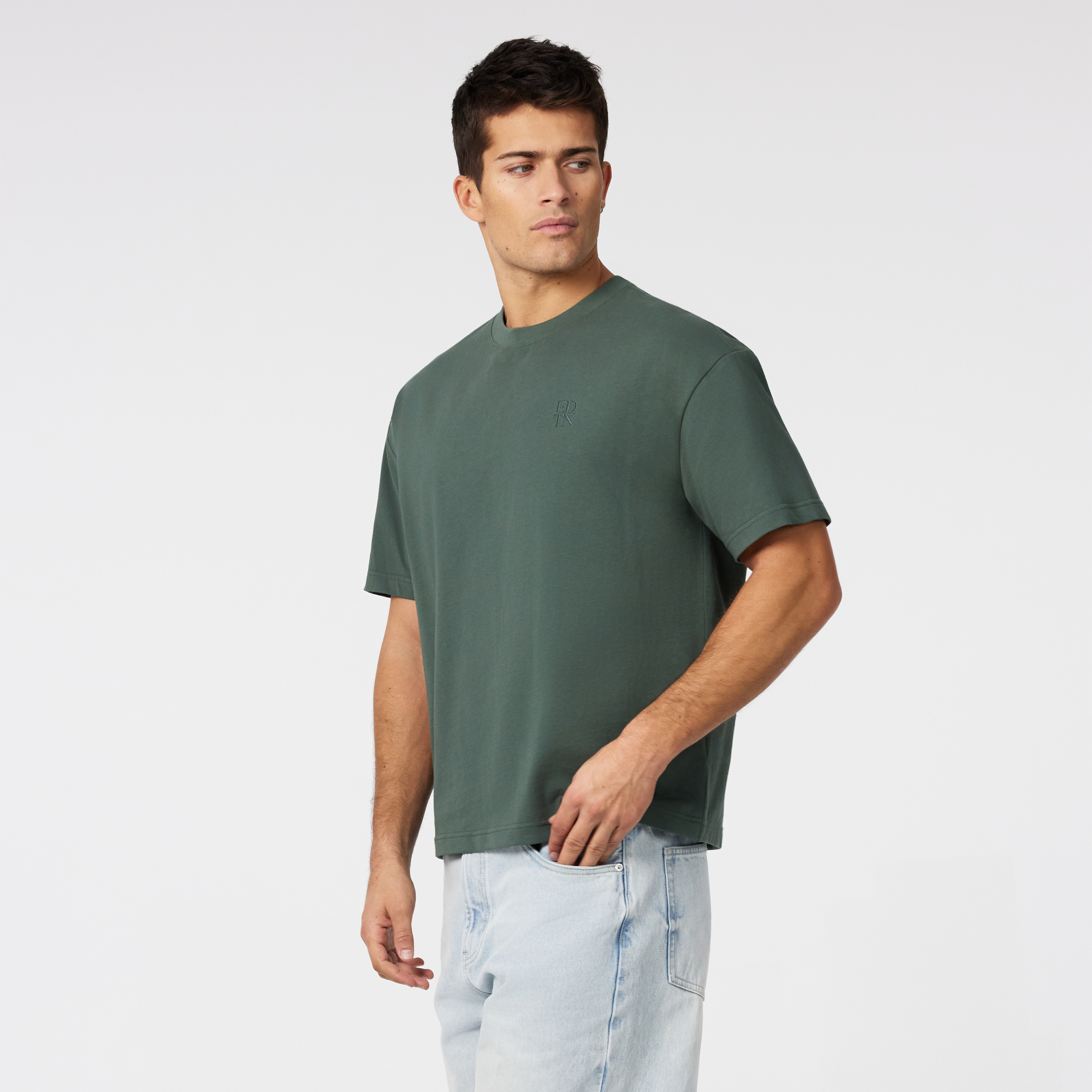 Green Cole Boxy Crew Neck Tee
