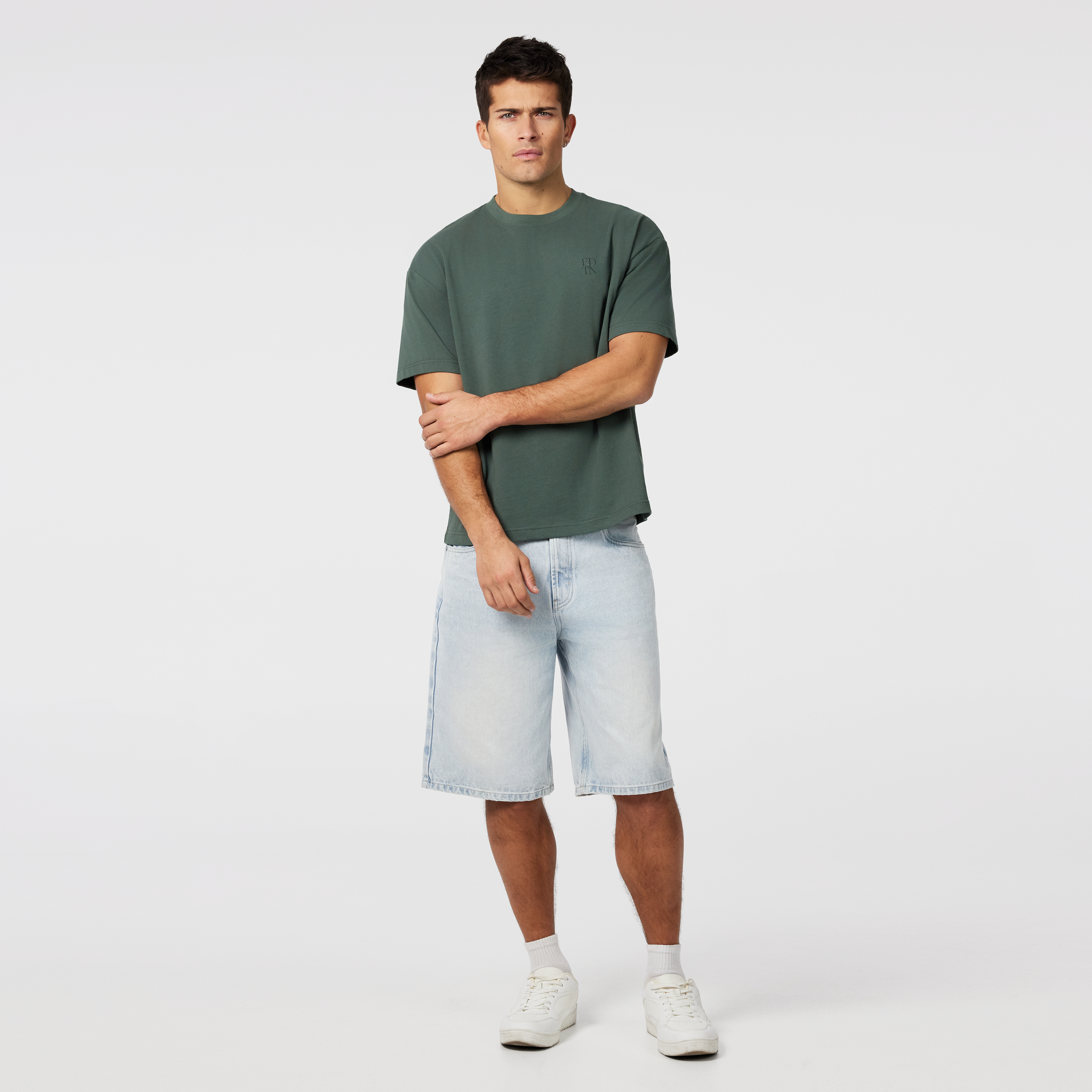 Green Cole Boxy Crew Neck Tee