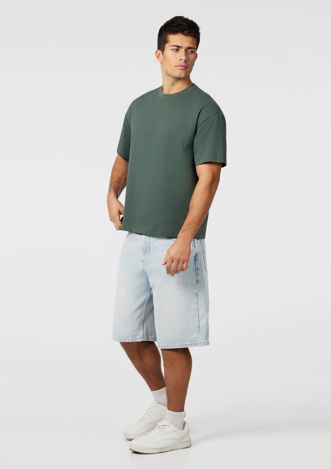 Green Cole Boxy Crew Neck Tee