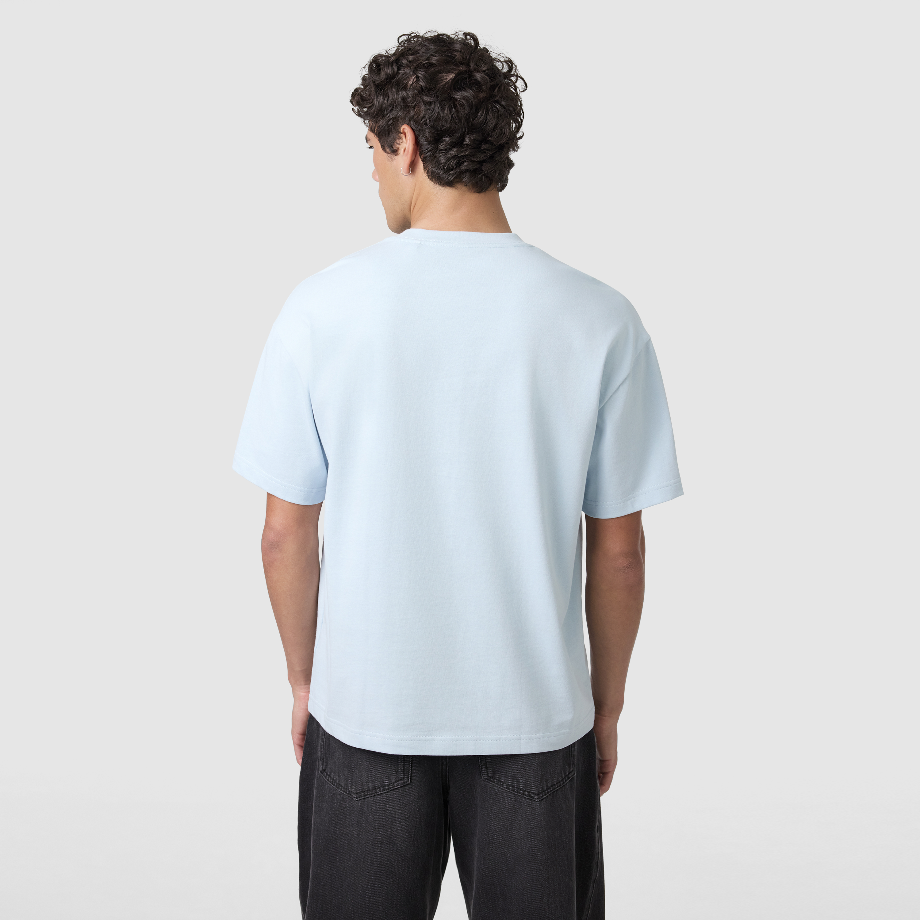 Light Blue Cole Boxy Crew Neck Tee